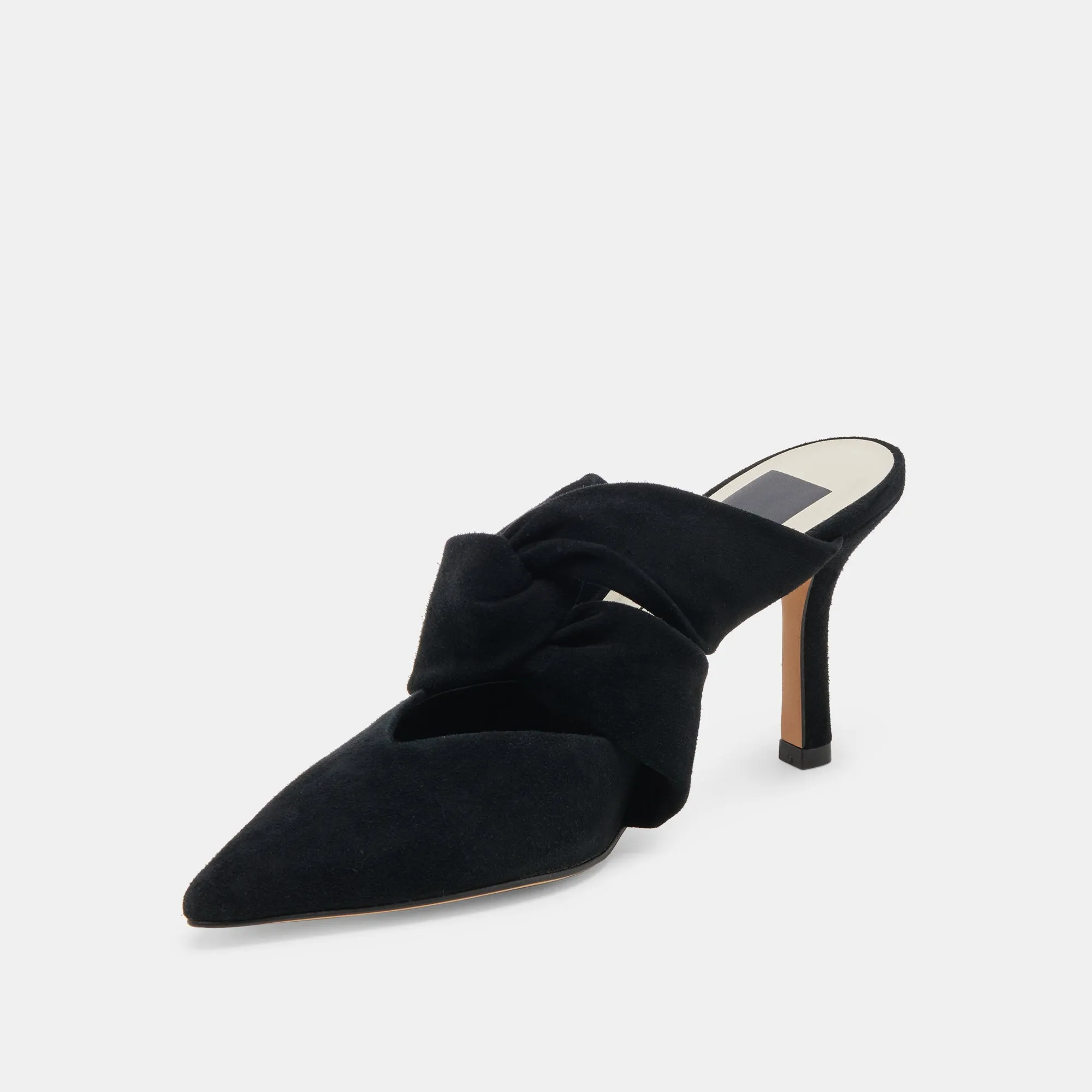 KELSY HEELS ONYX SUEDE Sturdy Build Beach Wedding Heels