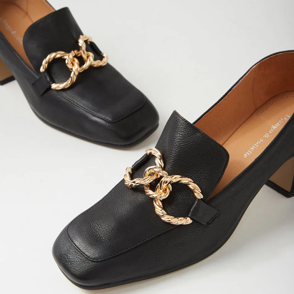 DJANGO & JULIETTE KEEFE BLACK LEATHER Long Walk Chic Detail