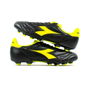 squash travel - convenient Diadora Brasil K Plus MG14 Black Yellow FG