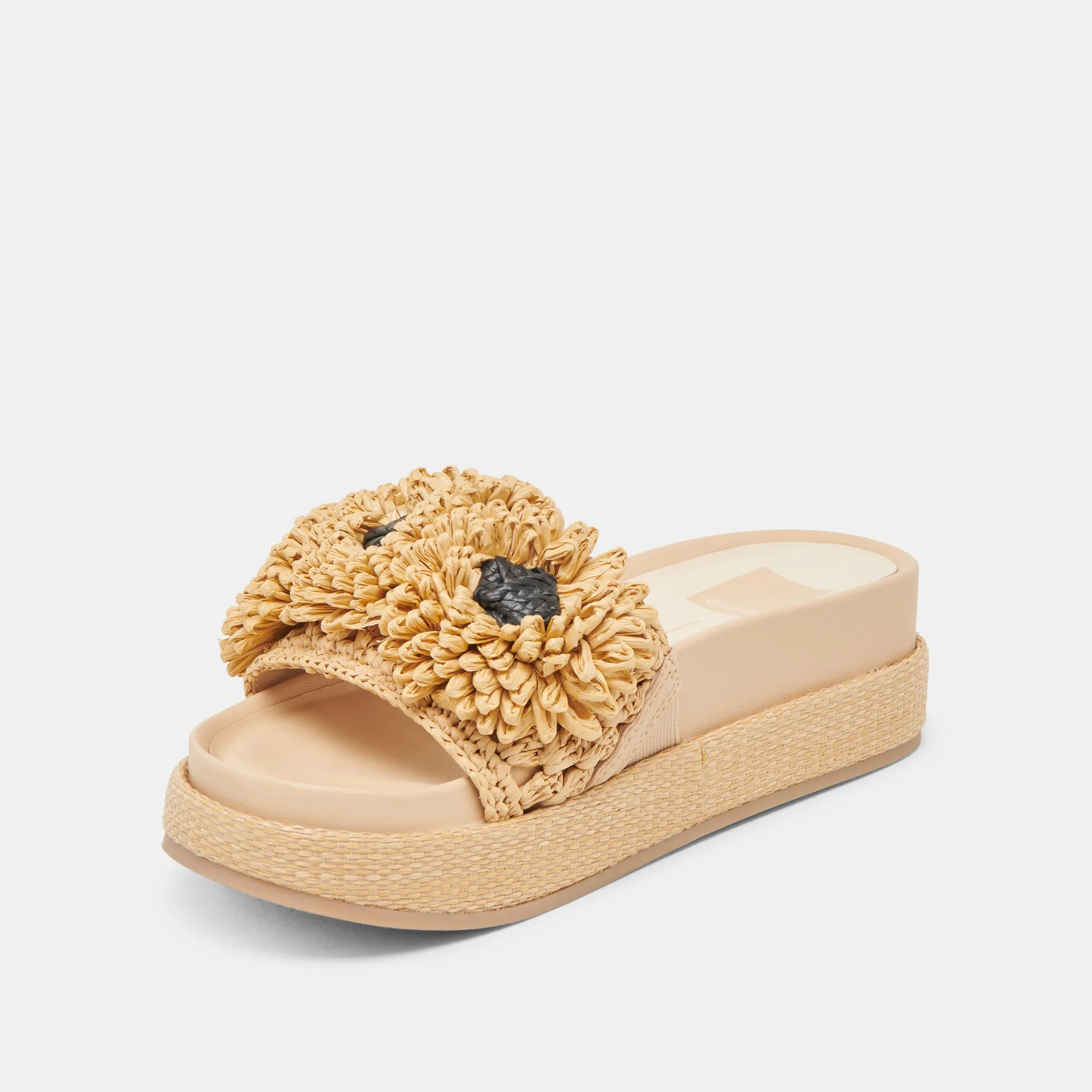 Heel Ease SIDONA FLOWER SANDALS LT NATURAL RAFFIA