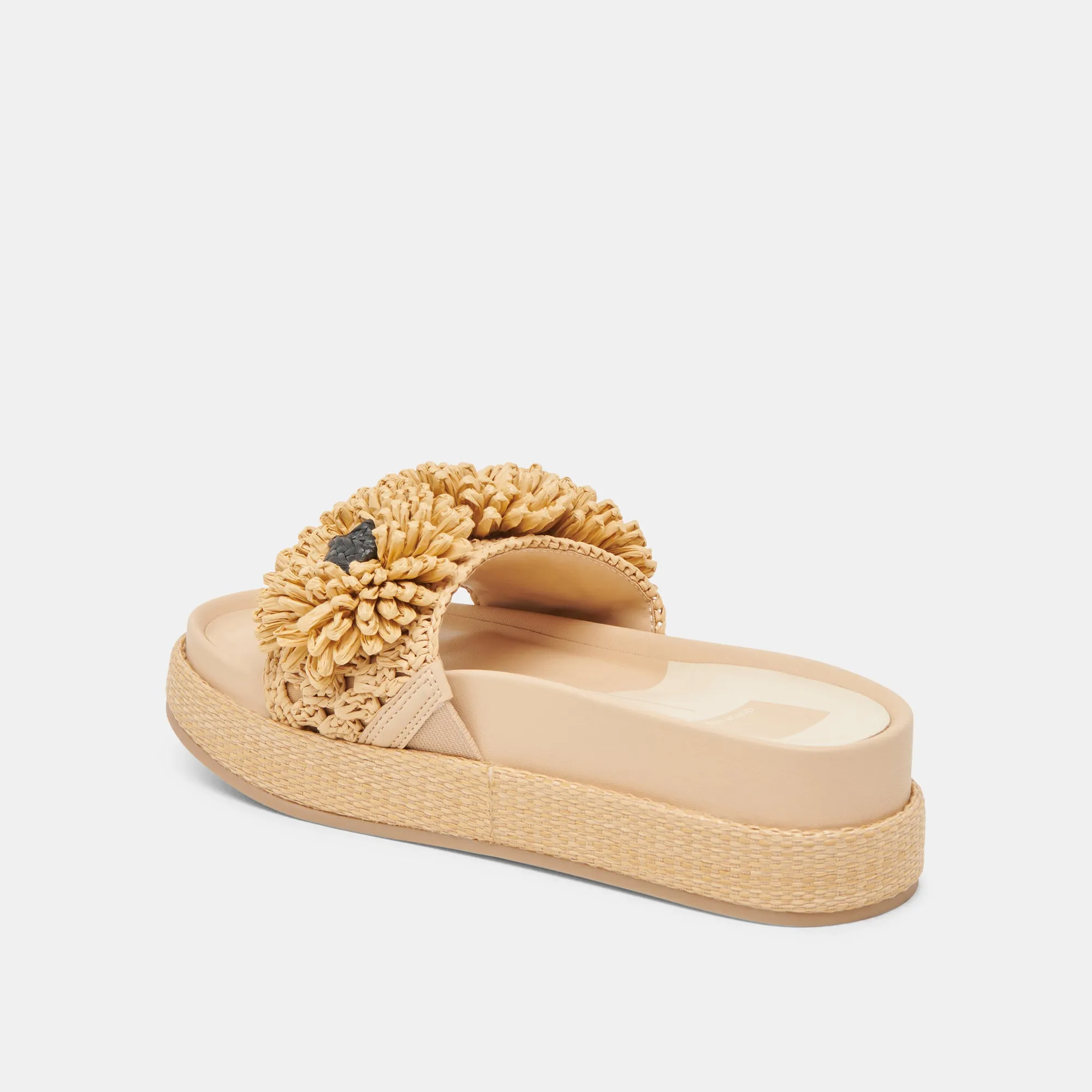 Quick Dry Shoes SIDONA FLOWER SANDALS LT NATURAL RAFFIA