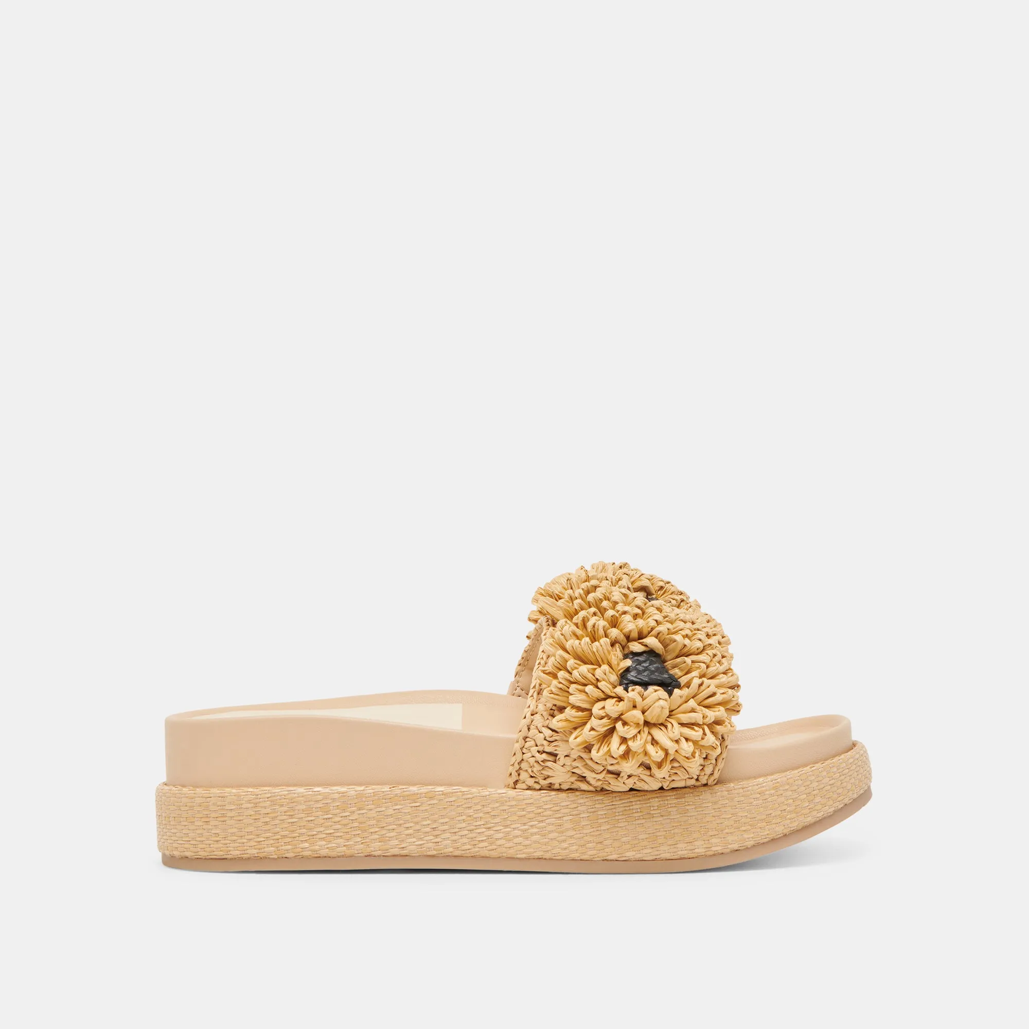 Pastel Soft Breezy Mood SIDONA FLOWER SANDALS LT NATURAL RAFFIA