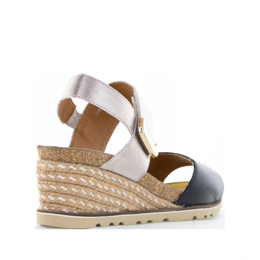 LE SANSA EVITA BLACK CHAMPAGNE Relaxed Summer Footwear