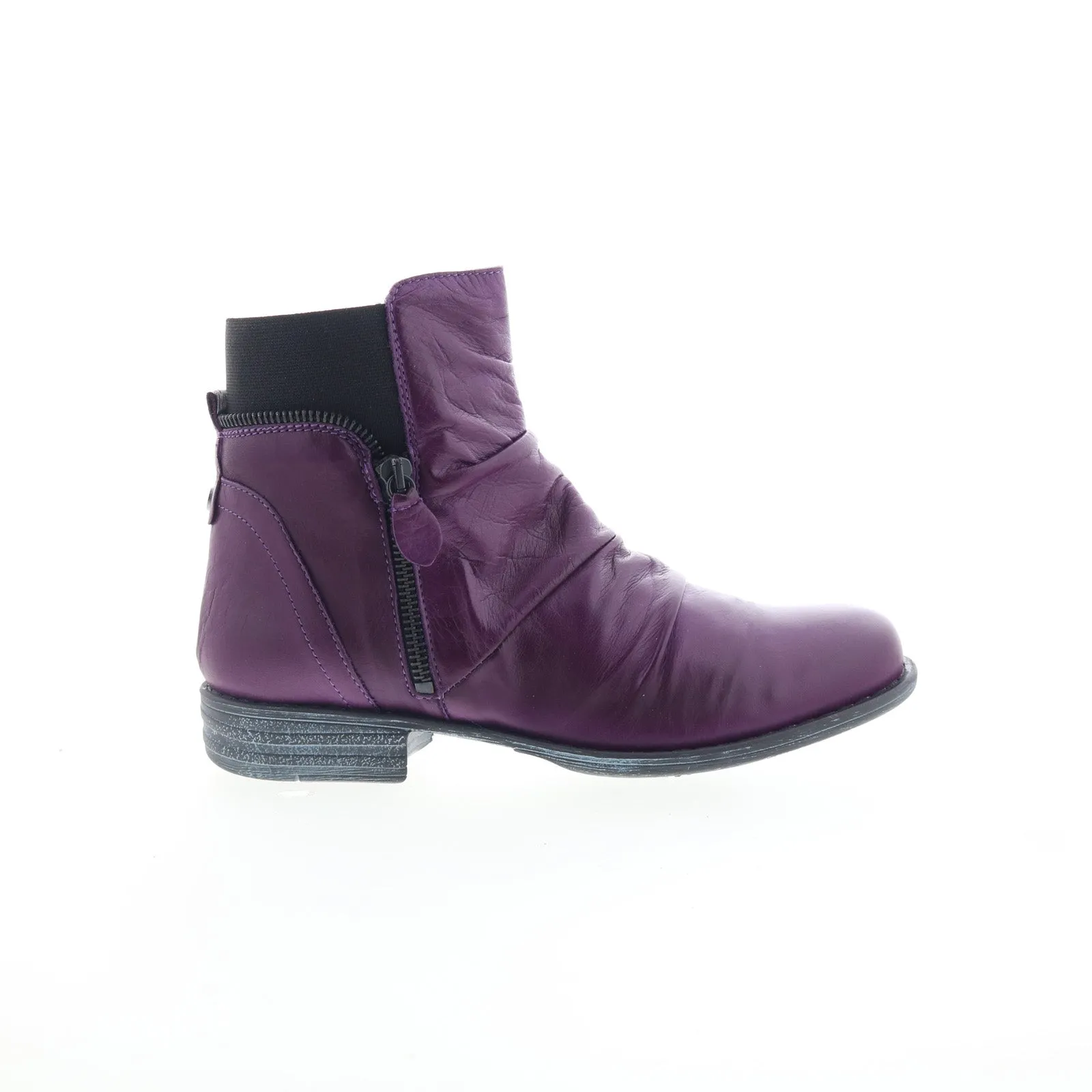 Ankle Coverage Miz Mooz Laney Womens Purple Leather Zipper Ankle & Booties Boots