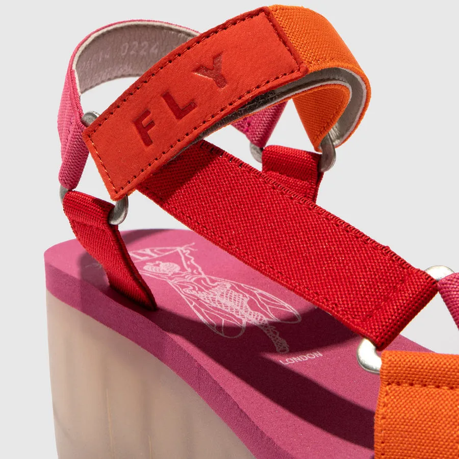 FLY LONDON YEFA DEVIL RED MULTICOLOR VIOLET Summer Footwear Essentials