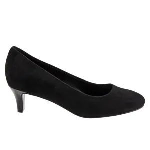 Trotters Fab T1905-003 Womens Black Narrow Suede Slip On Pumps Heels Shoes Abrasion resistant Holiday Fashion Heels