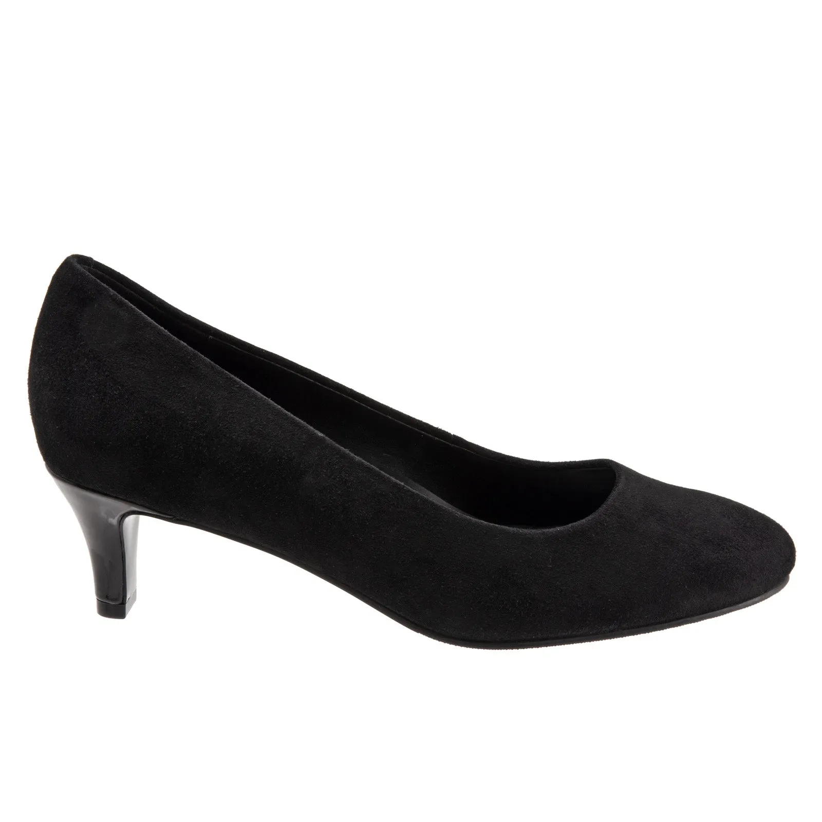 Trotters Fab T1905-003 Womens Black Narrow Suede Slip On Pumps Heels Shoes Abrasion resistant Holiday Fashion Heels