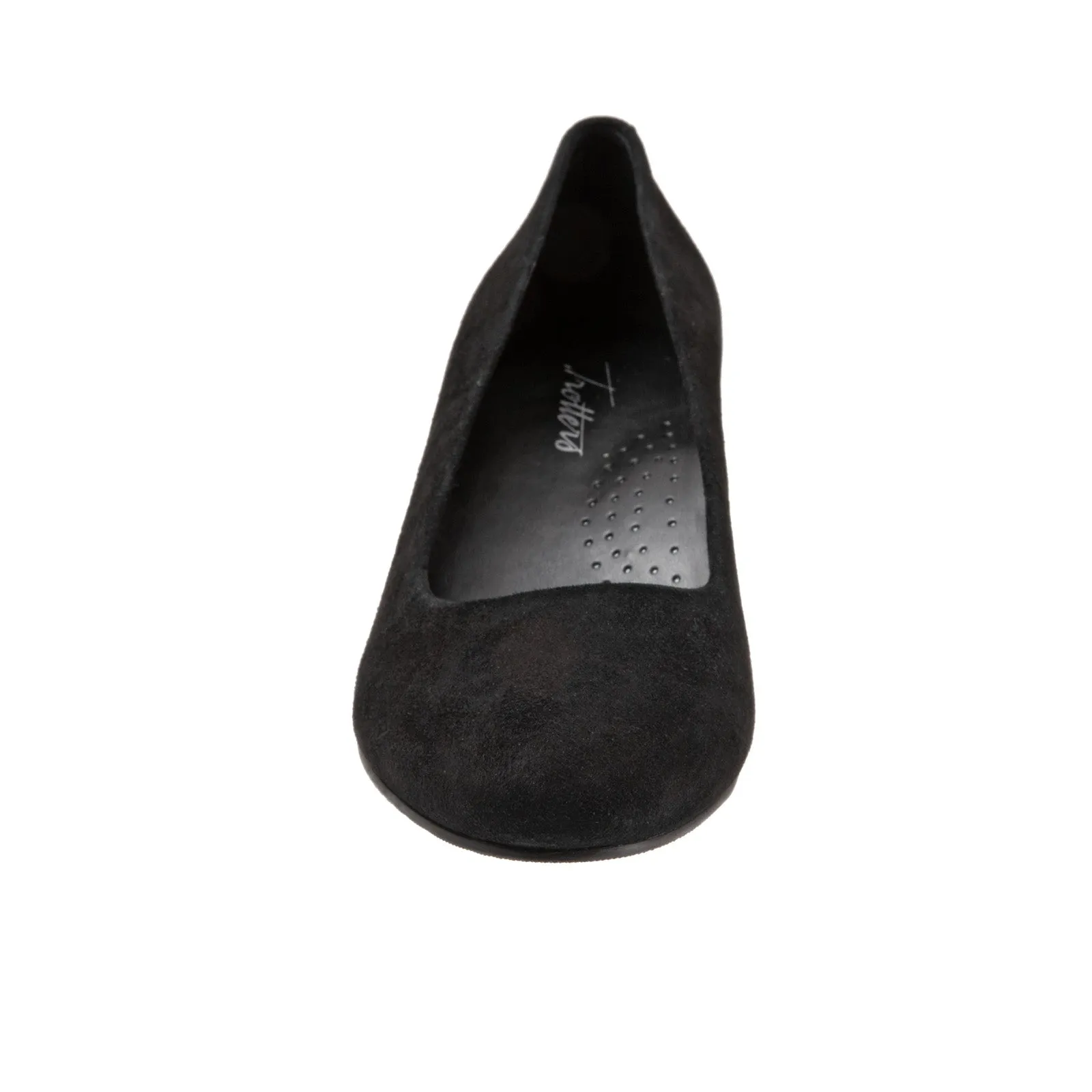Trotters Fab T1905-003 Womens Black Narrow Suede Slip On Pumps Heels Shoes Pivot Point