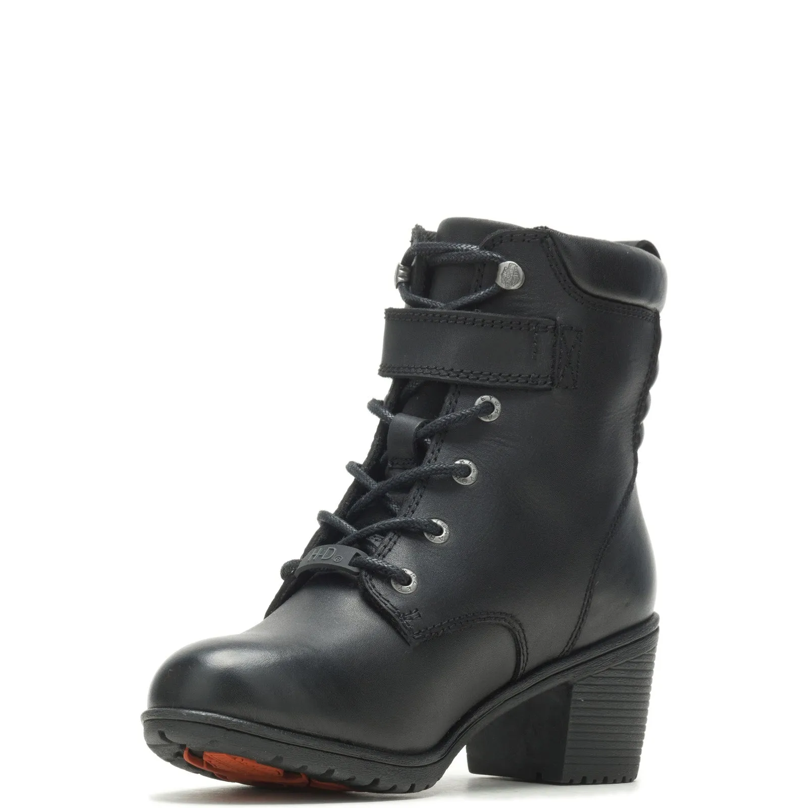 Harley-Davidson Fannin 5" Lace D84642 Womens Black Leather Motorcycle Boots Comfy Step Versatile Style