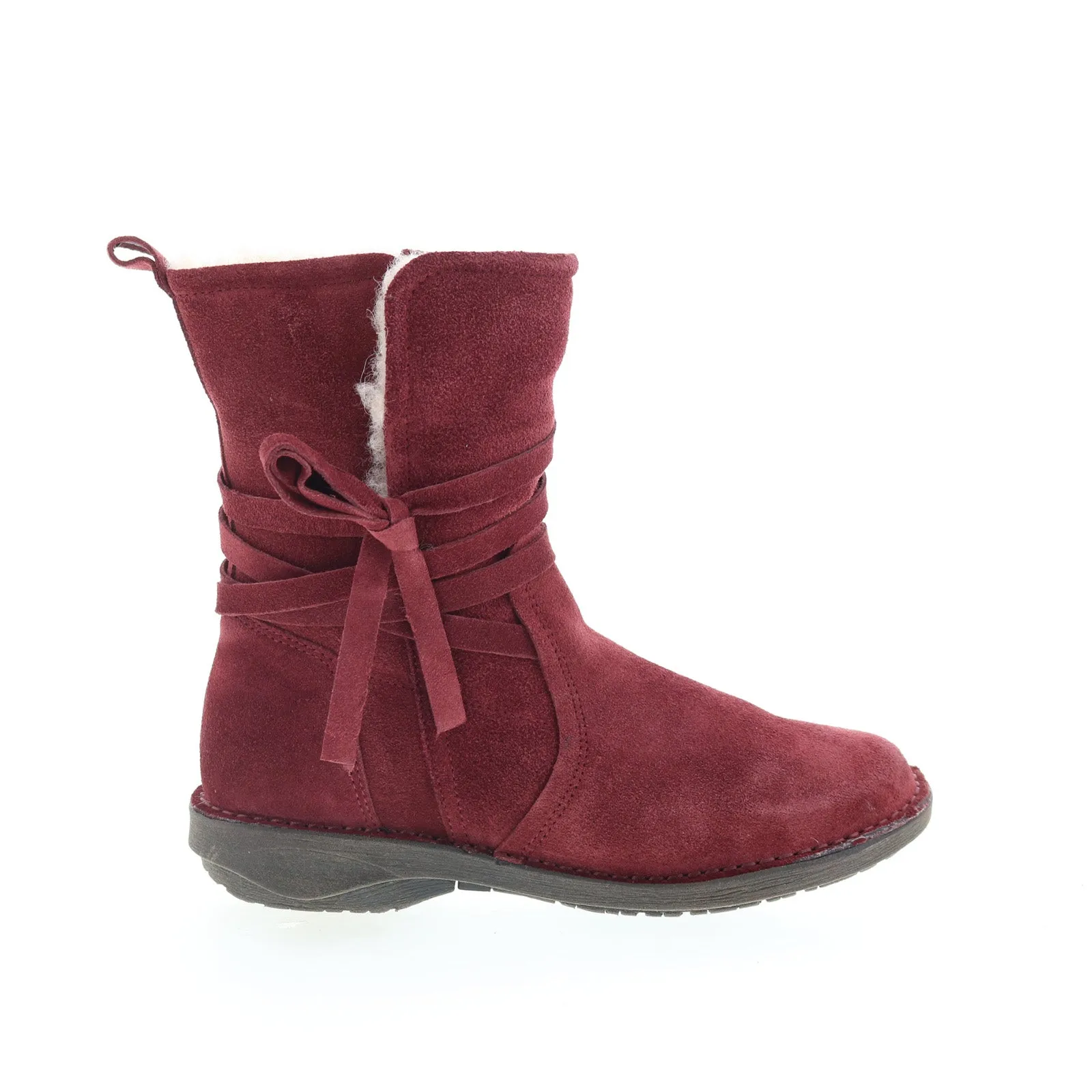 Bootie Cut Traction Grip Miz Mooz Prance Womens Burgundy Suede Zipper Casual Dress Boots