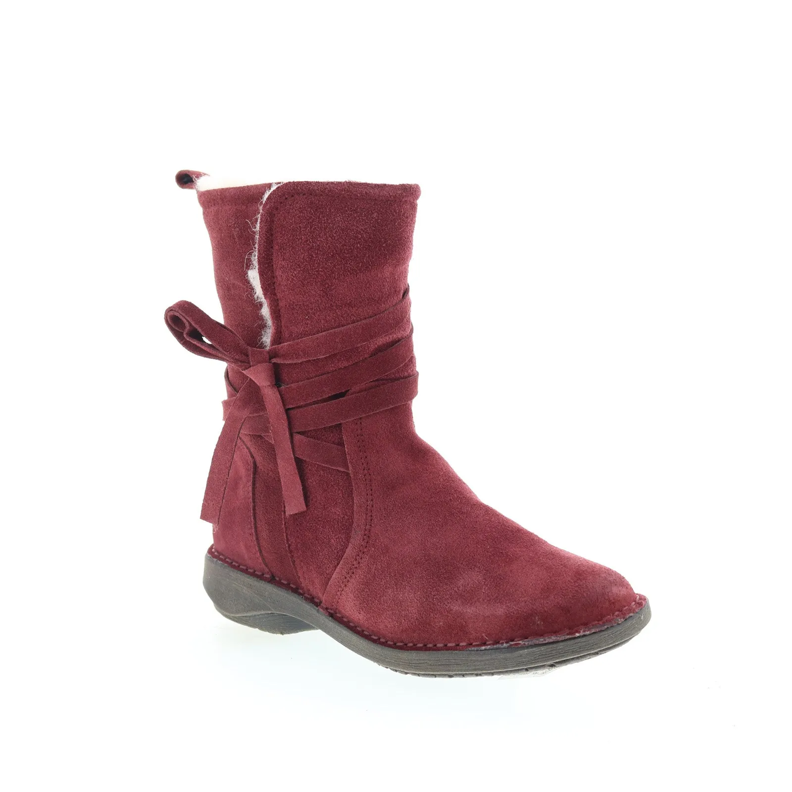 Miz Mooz Prance Womens Burgundy Suede Zipper Casual Dress Boots Winter Essential Chukka Silhouette