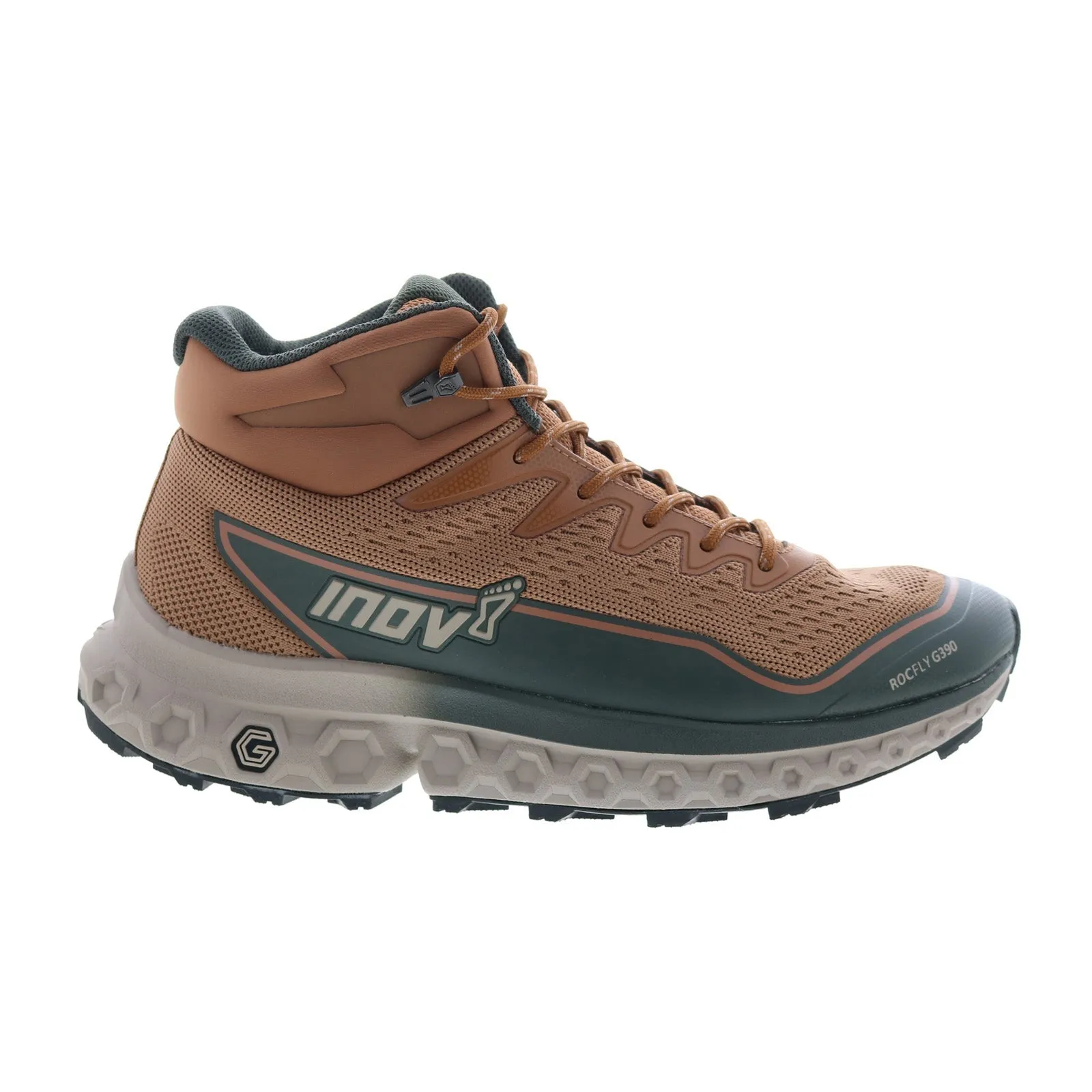 Inov-8 RocFly G 390 000995-TATP Mens Brown Canvas Lace Up Hiking Boots Water Repellent Lace-up