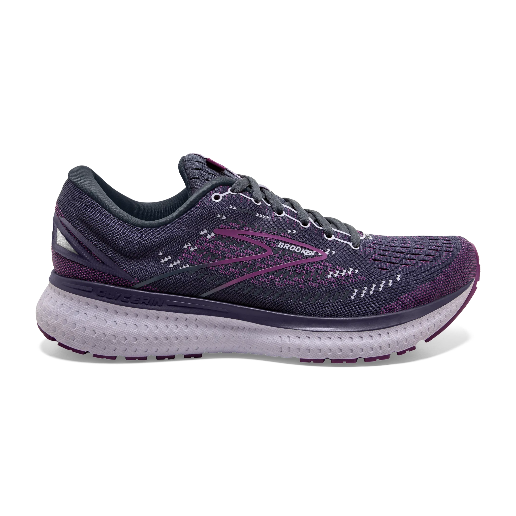 Women's Glycerin 19 running in a meadow shoes