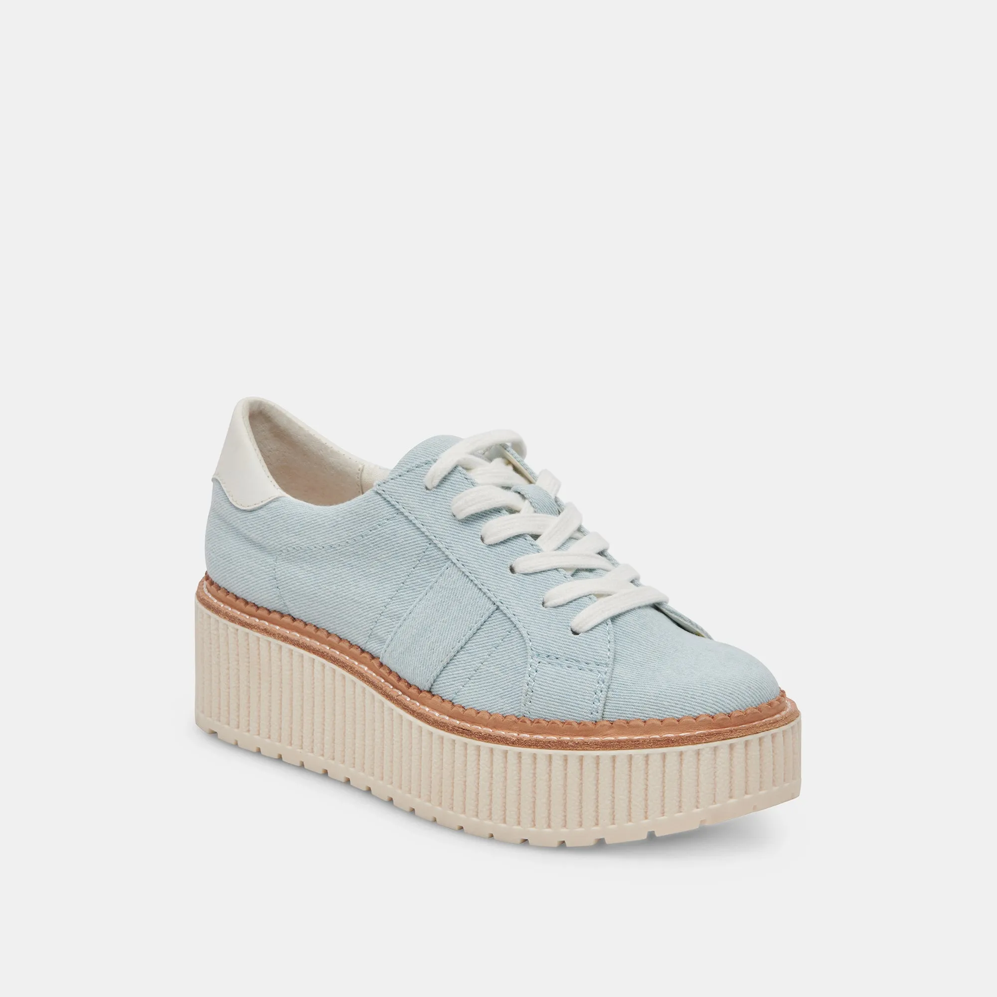 Active Life Knit Fabric TIGER SNEAKERS LIGHT BLUE DENIM