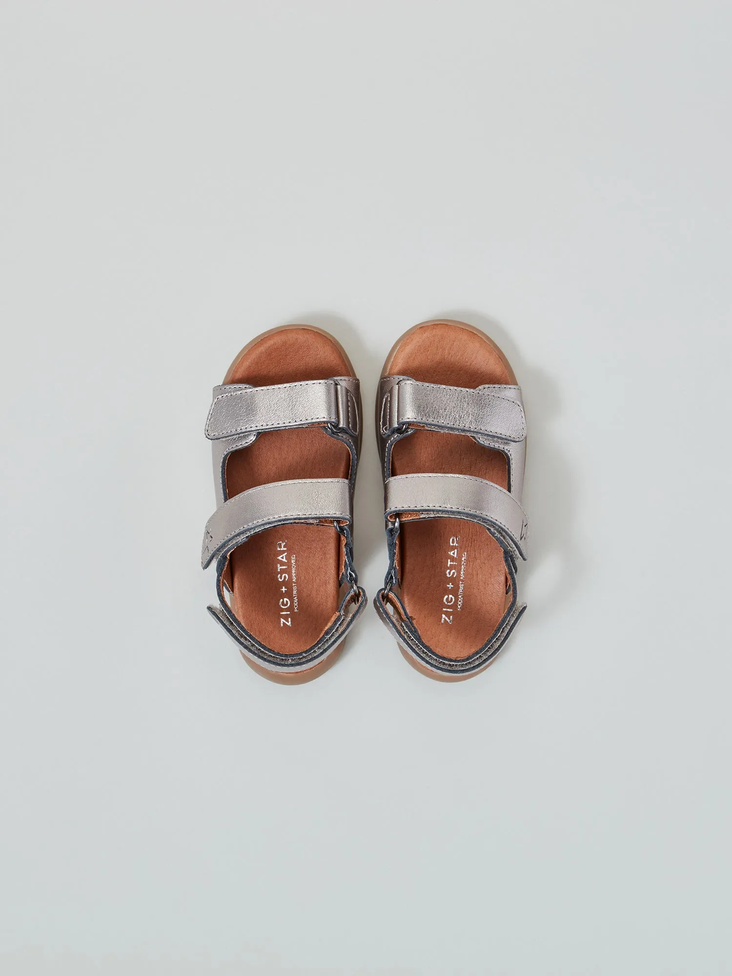 Solar Infant Strap Sandal Pewter Moon Island Time