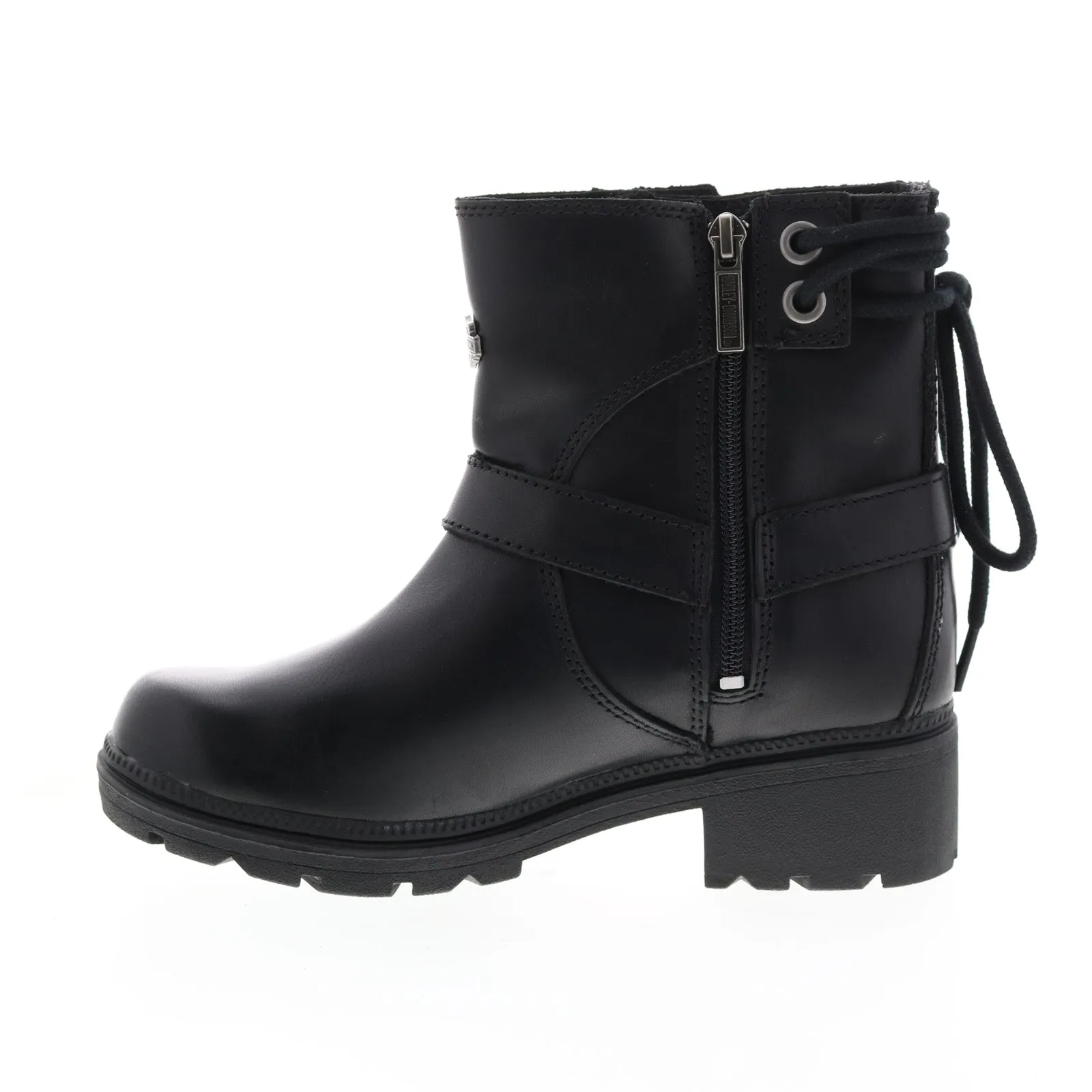 Harley-Davidson Tegan 5" Back Lace Harness Womens Black Motorcycle Boots Trek Ready