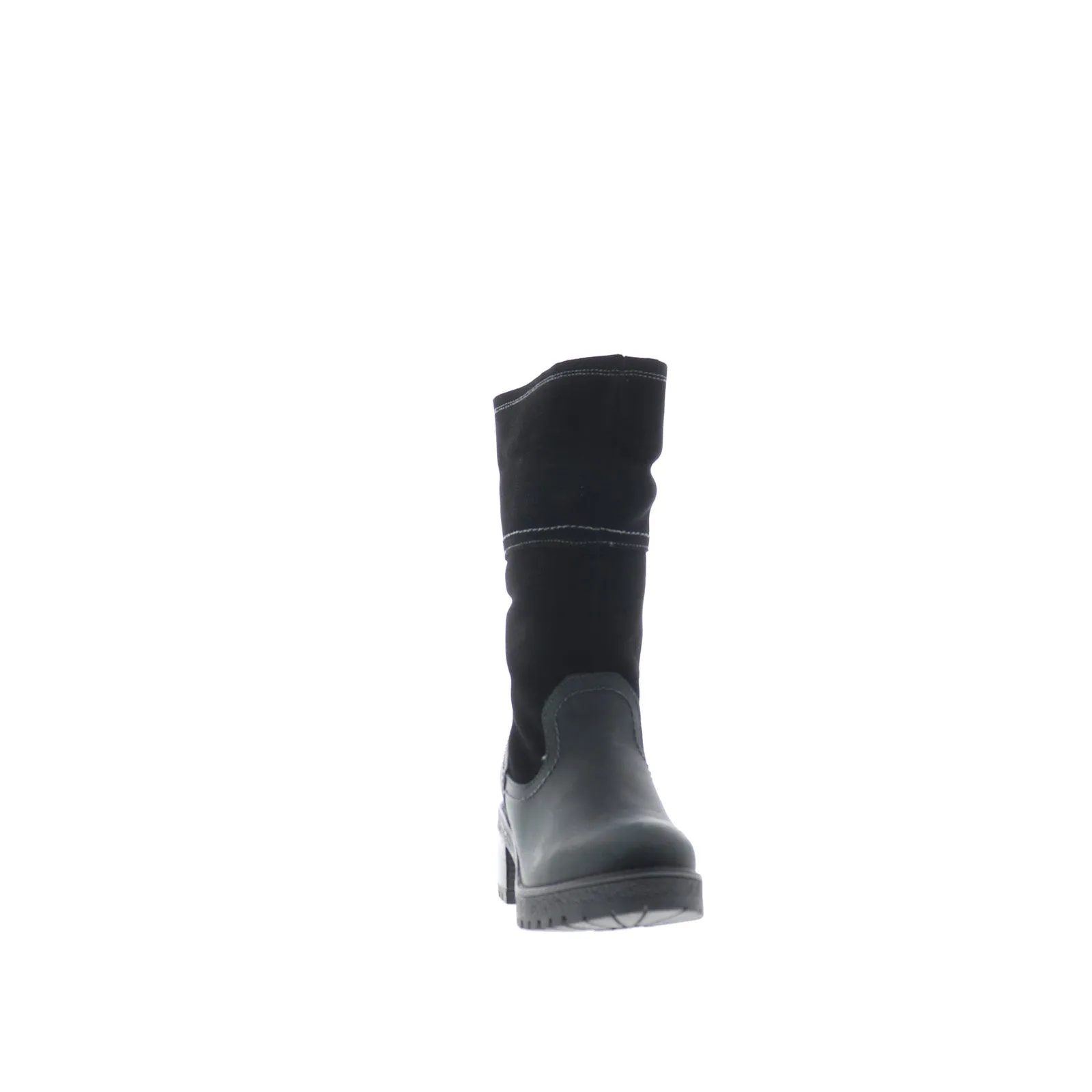Modern Design Flexible Movement Bos. & Co. Motive Womens Black Suede Zipper Mid Calf Boots