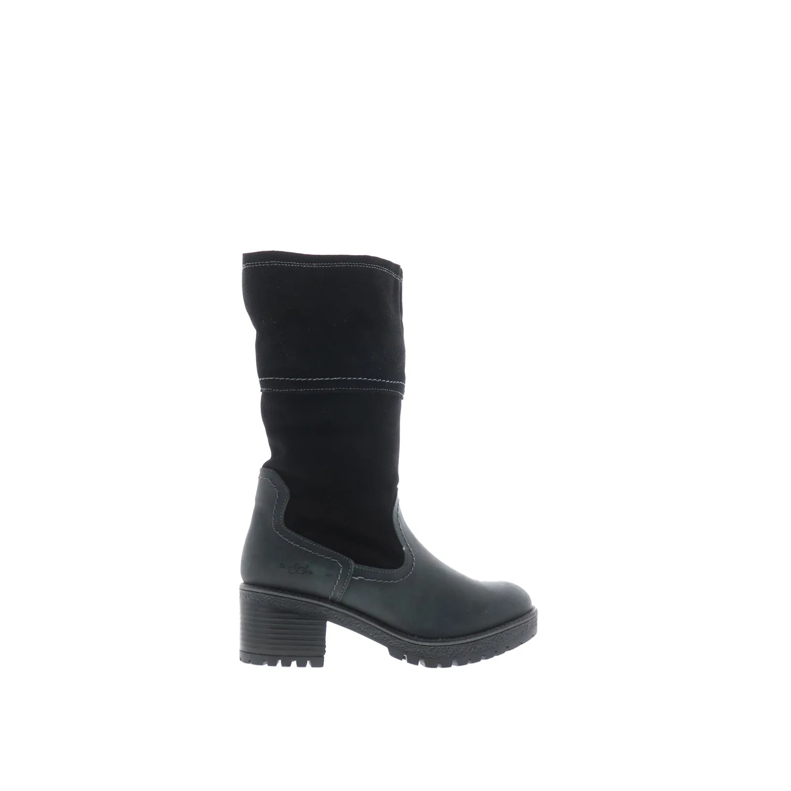 Bos. & Co. Motive Womens Black Suede Zipper Mid Calf Boots Work Field Transitional Style