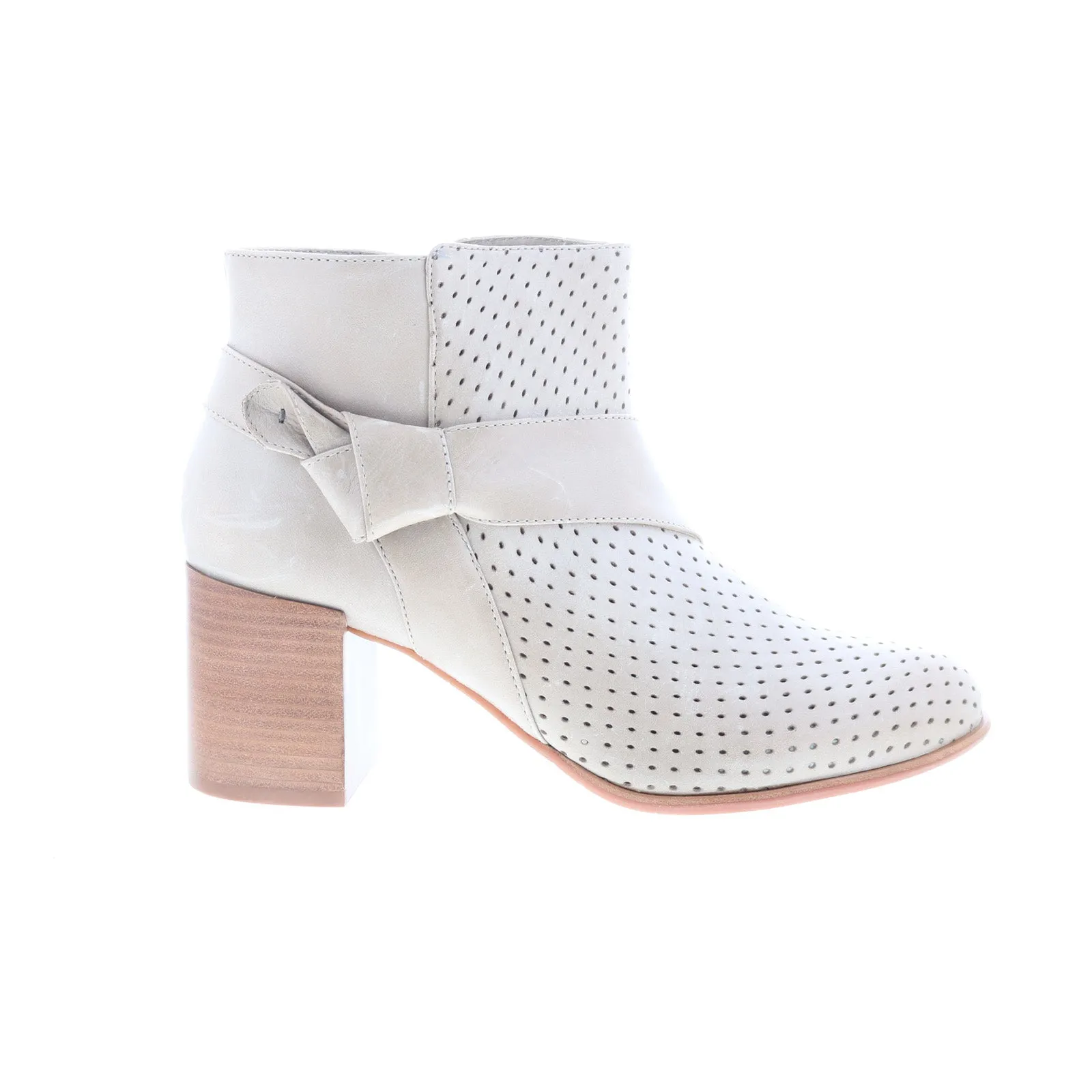 Johnston & Murphy 78-54008 Womens Beige Leather Zipper Ankle & Booties Boots Relaxed Fit Water-resistant