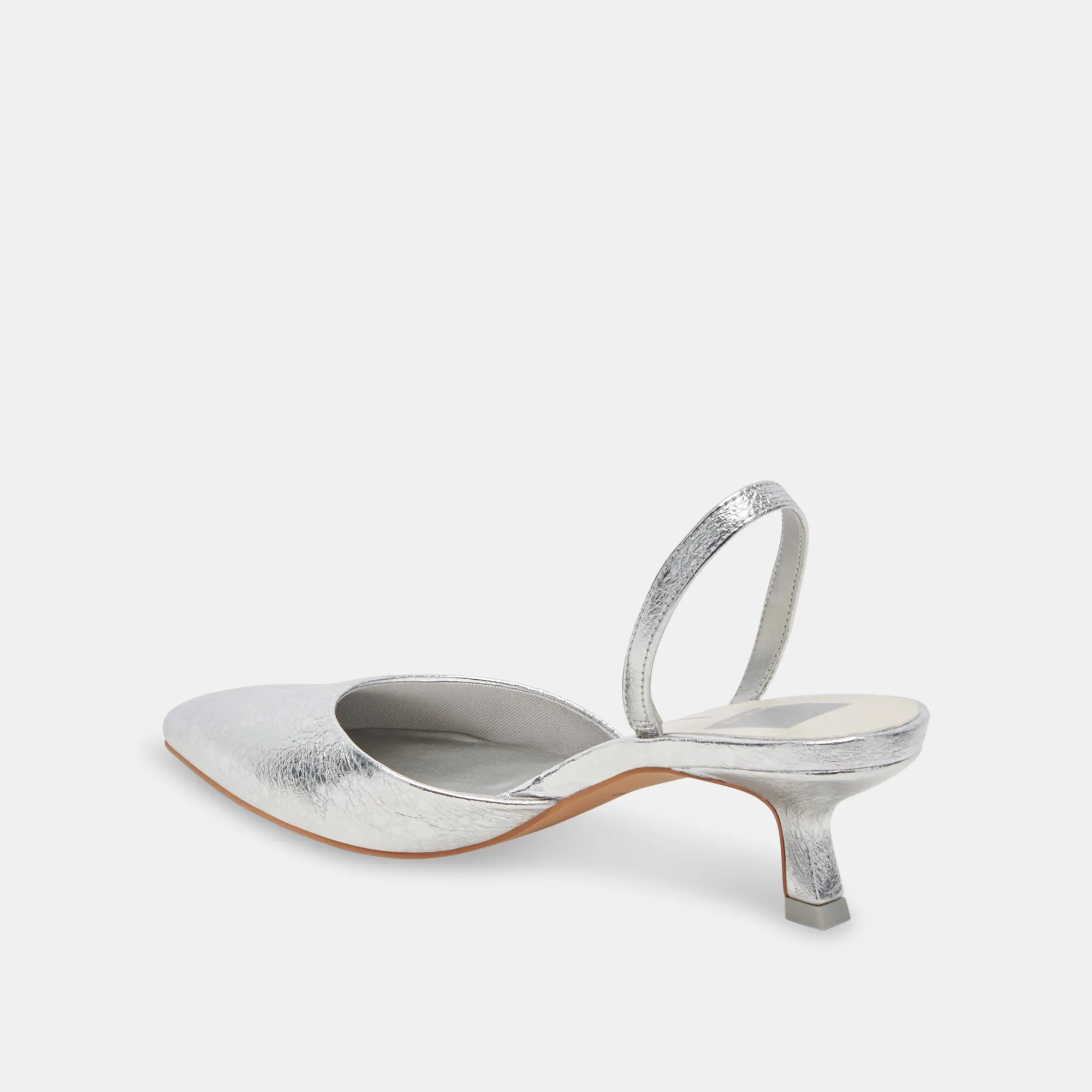 CORSA WIDE HEELS SILVER CRACKLED LEATHER Comfortable Footbed Affordable