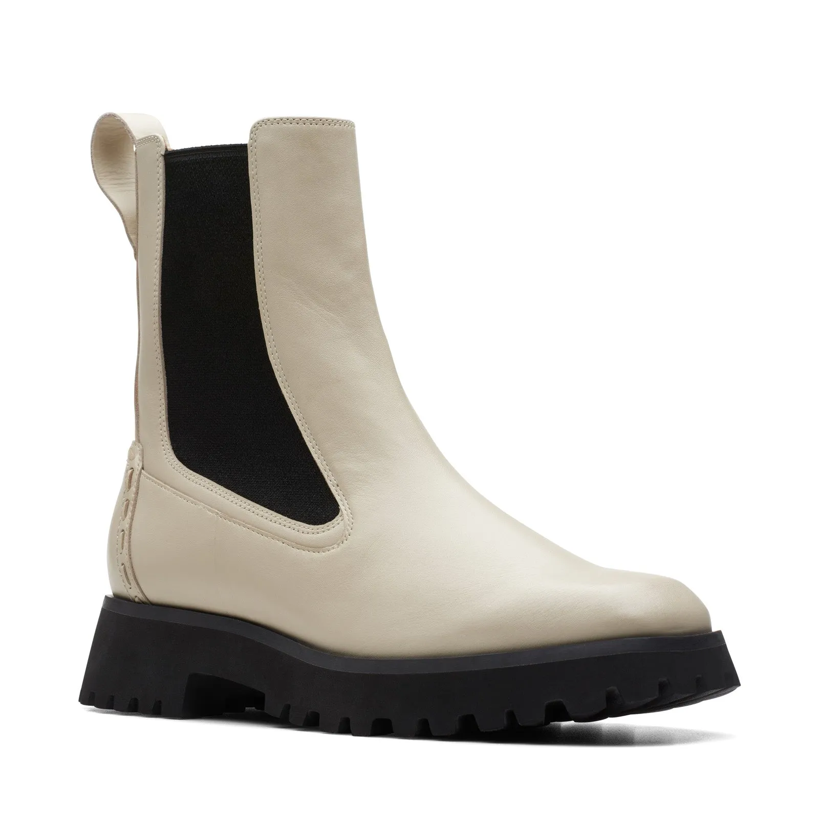 Clarks Stayso Rise 26174711 Womens Beige Leather Slip On Chelsea Boots Supportive Build Comfort Fit