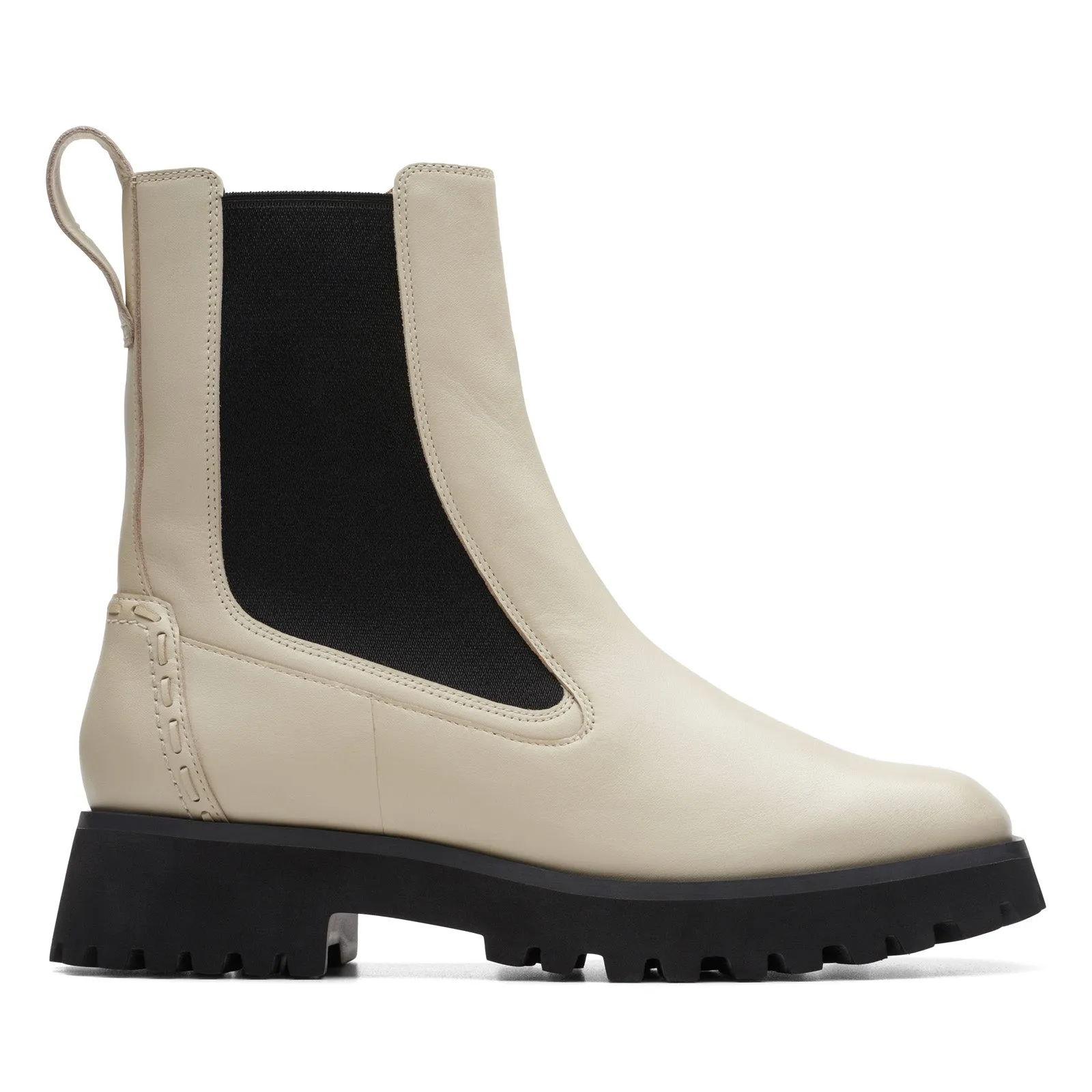 Clarks Stayso Rise 26174711 Womens Beige Leather Slip On Chelsea Boots Comfortable Feel fashionable footwear