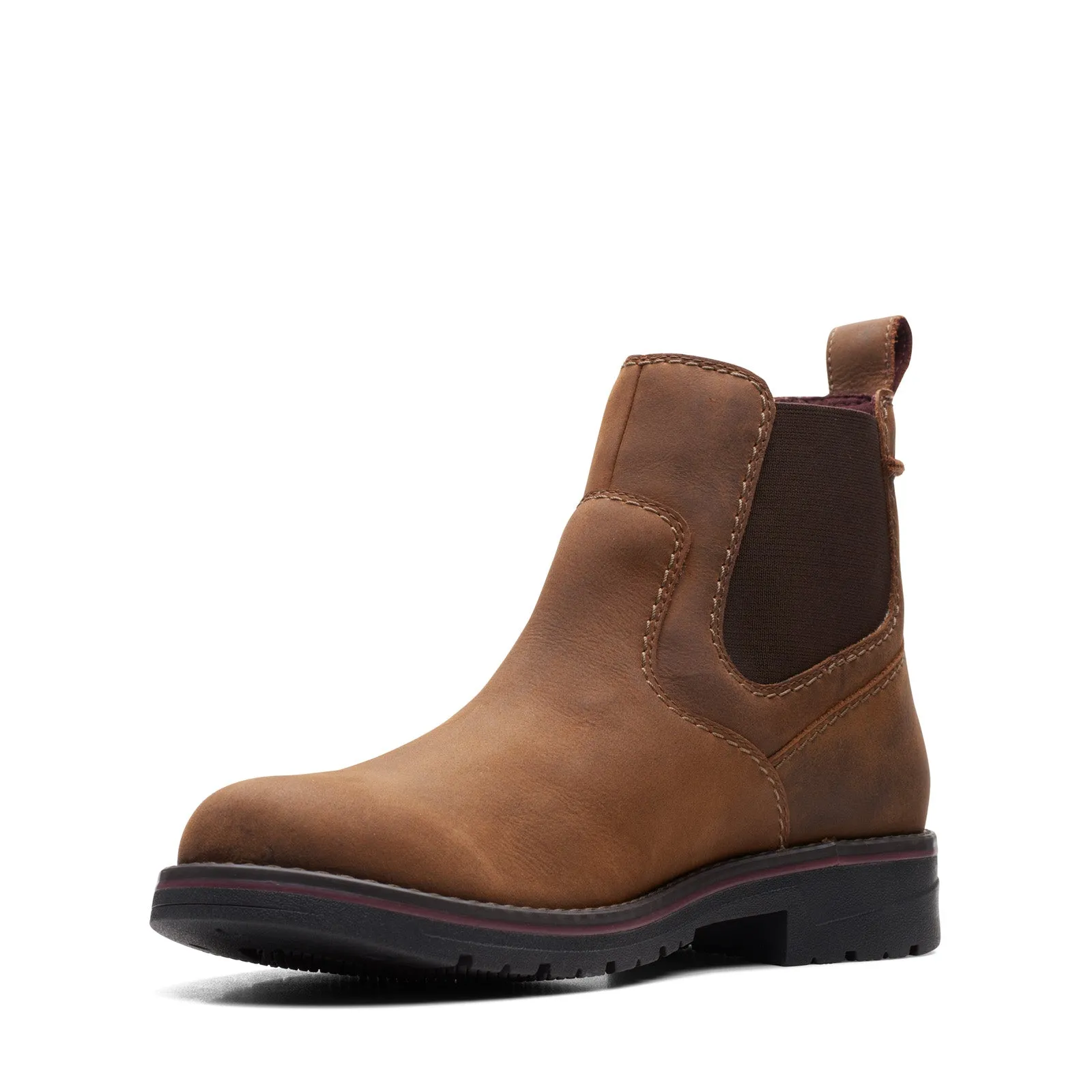 Clarks Morris Up 26162958 Mens Brown Wide Leather Slip On Chelsea Boots Resistant Layer Sturdy Build