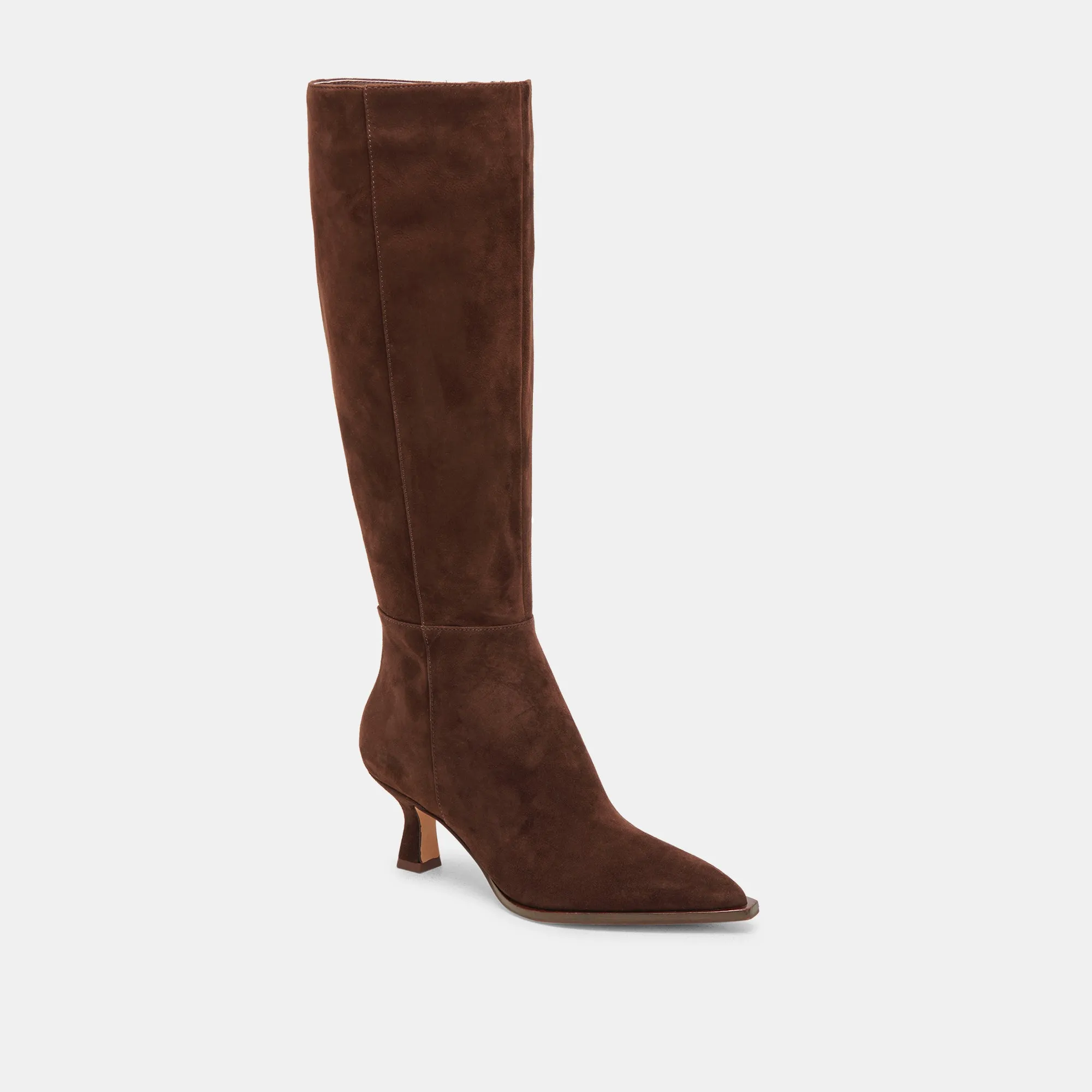 Ski Resort Visitor AUGGIE WIDE CALF BOOTS DK BROWN SUEDE