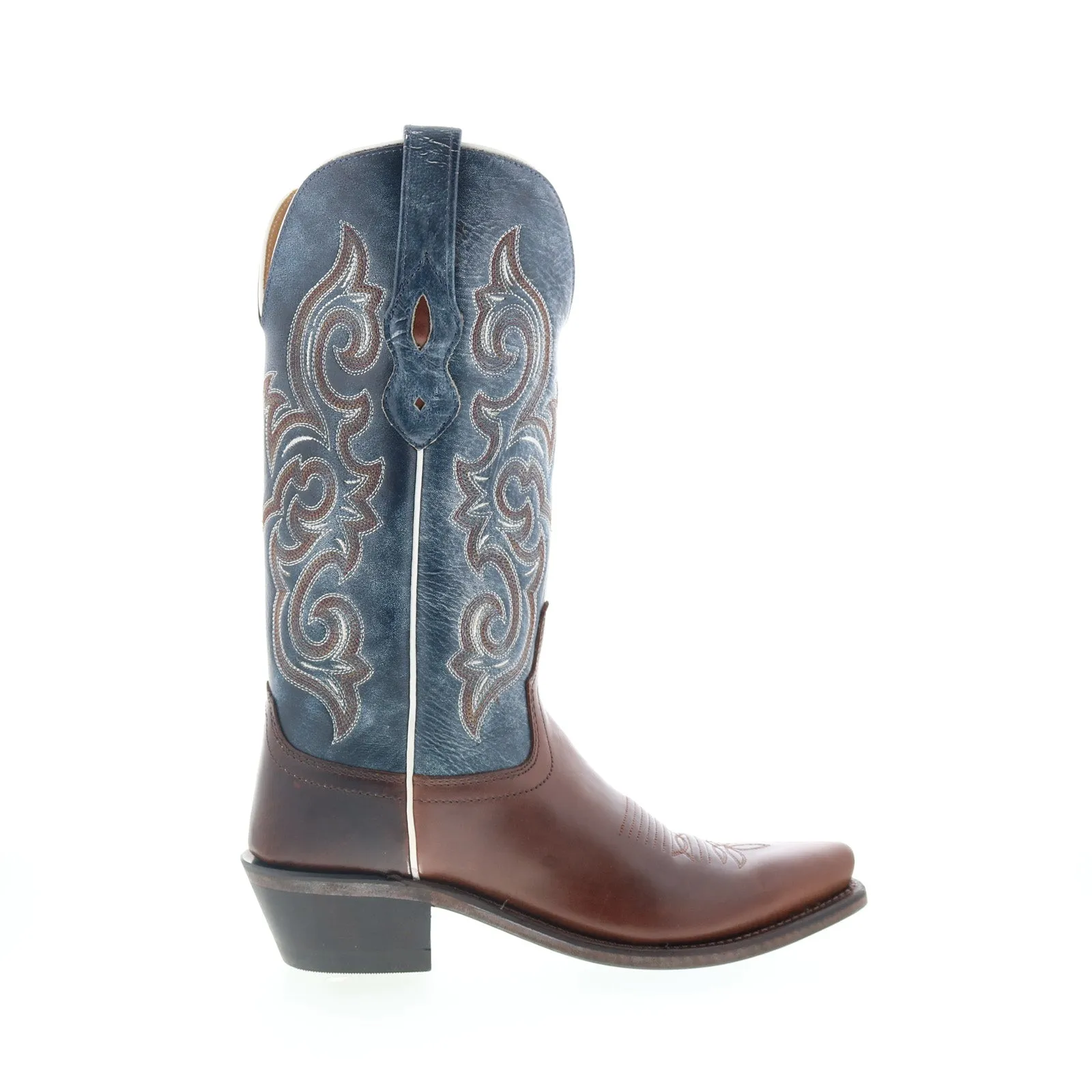 High-performance Jama Old West LF1556 Womens Brown Leather Slip On Cowboy Western Boots