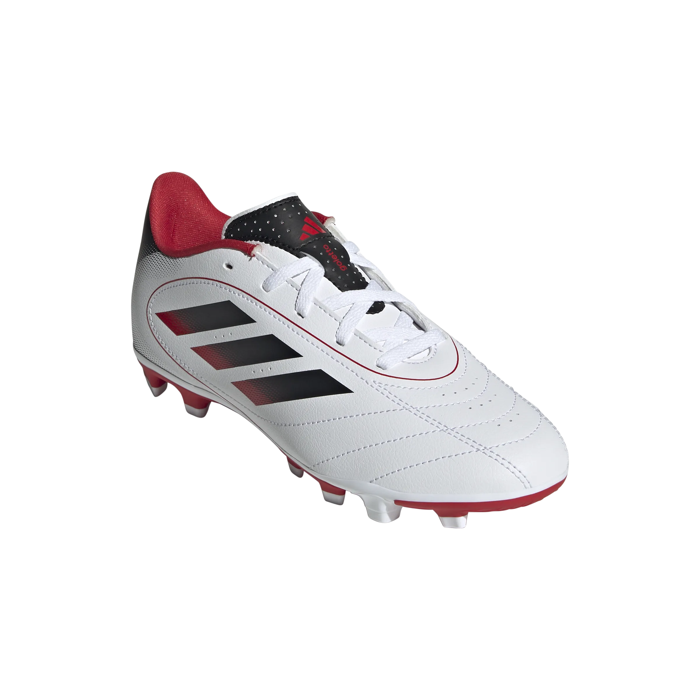 Adidas Goletto IX FG/MG Jnr Football Boots (White/Core Black/Better Scarlet) monochromatic Alluring