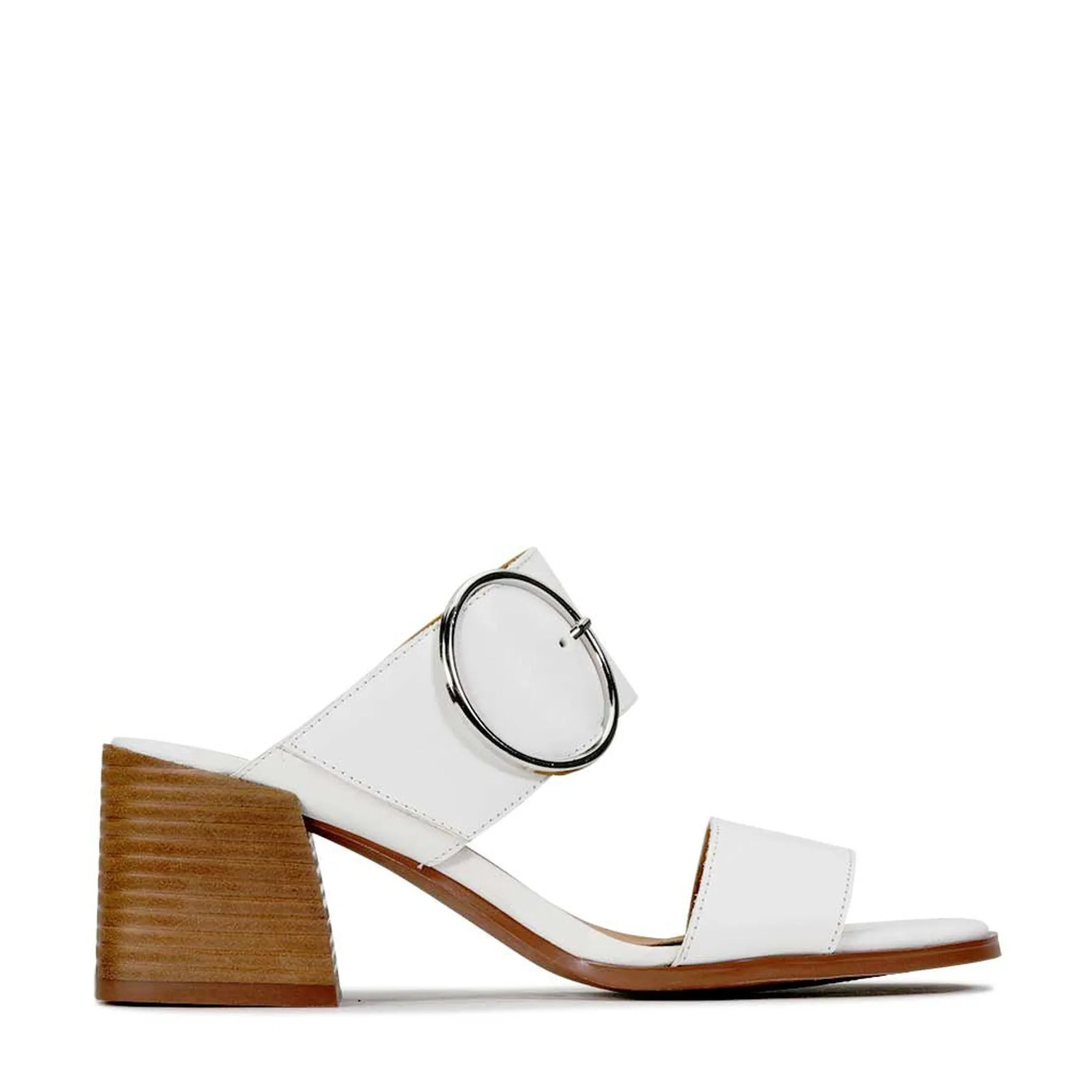 Zip - up SART LEATHER DOUBLE STRAP MULE SANDAL