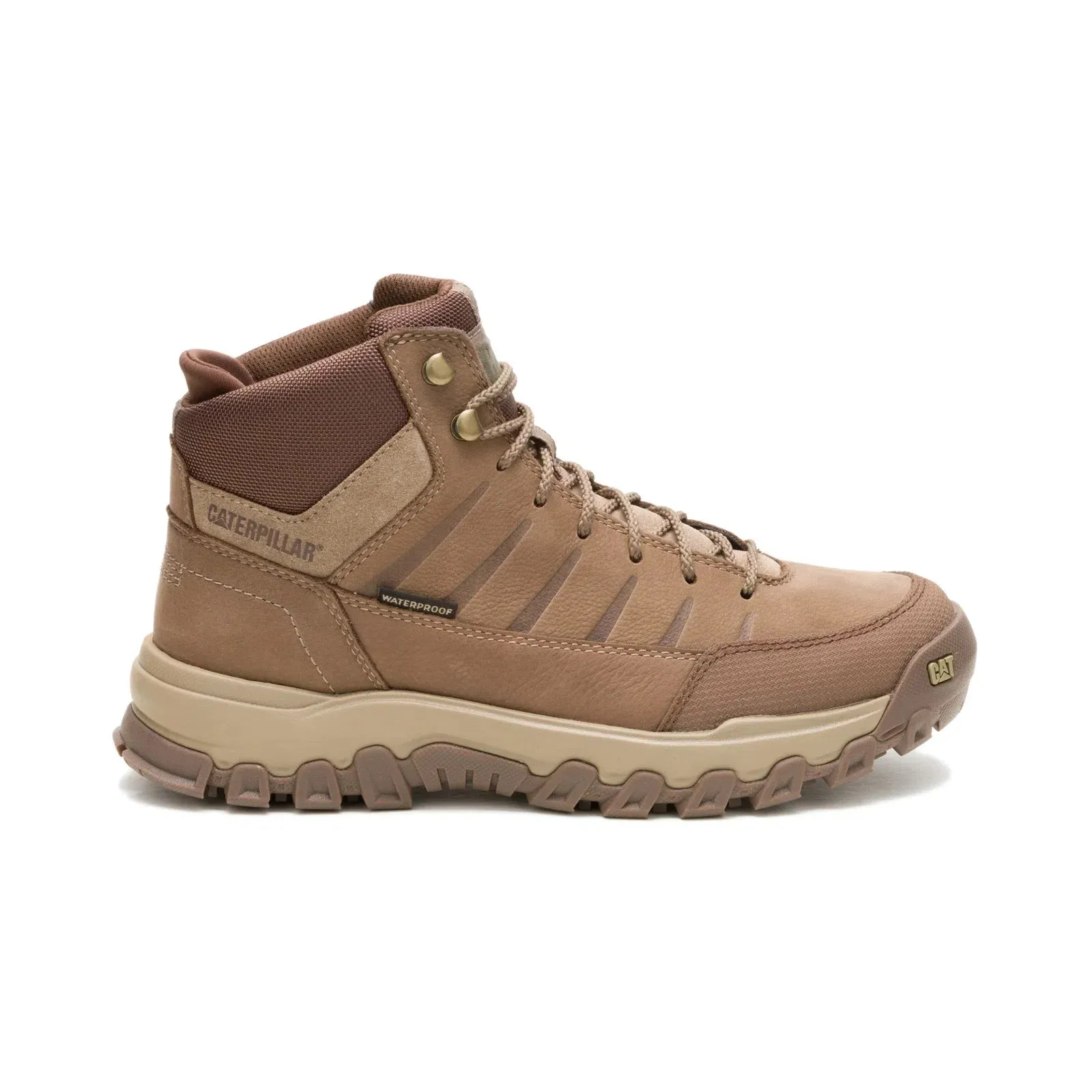 Caterpillar Threshold Rebound Mid Waterproof Mens Brown Hiking Boots Comfort Flex