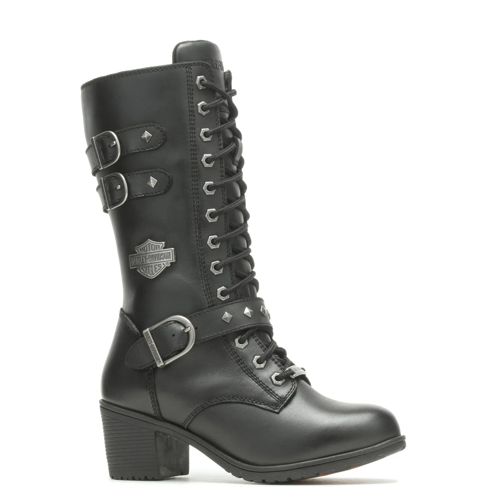 Removable Practical Use Harley-Davidson Aldale 13" WP Tall Lace Womens Black Motorcycle Boots