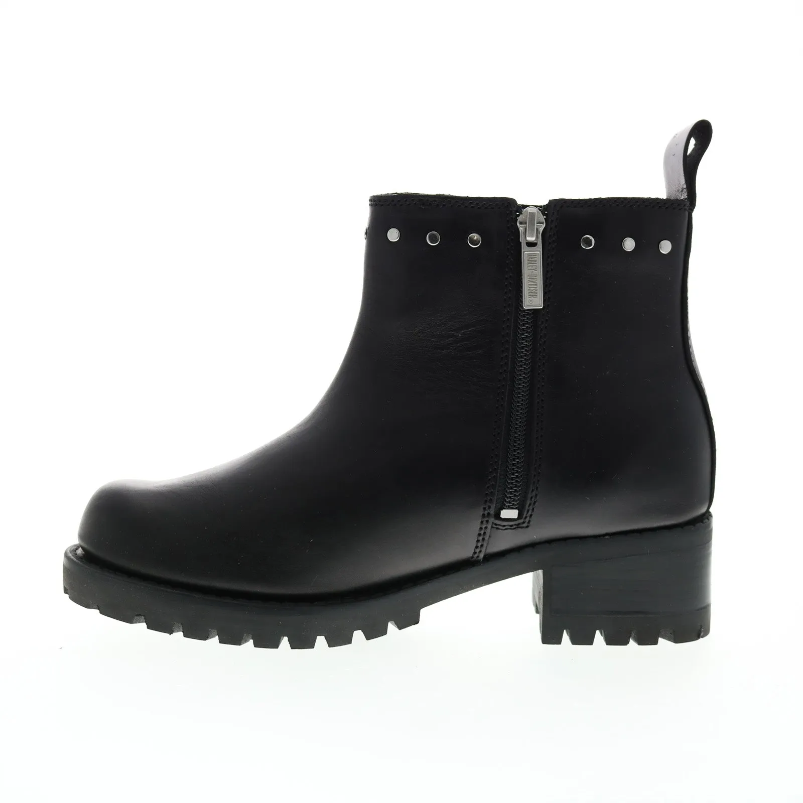 Harley-Davidson Ashby Pull On D84717 Womens Black Leather Motorcycle Boots ground grip
