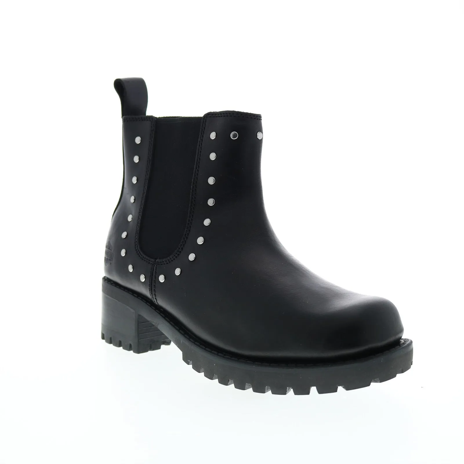Harley-Davidson Ashby Pull On D84717 Womens Black Leather Motorcycle Boots Travel Light Wind Shield