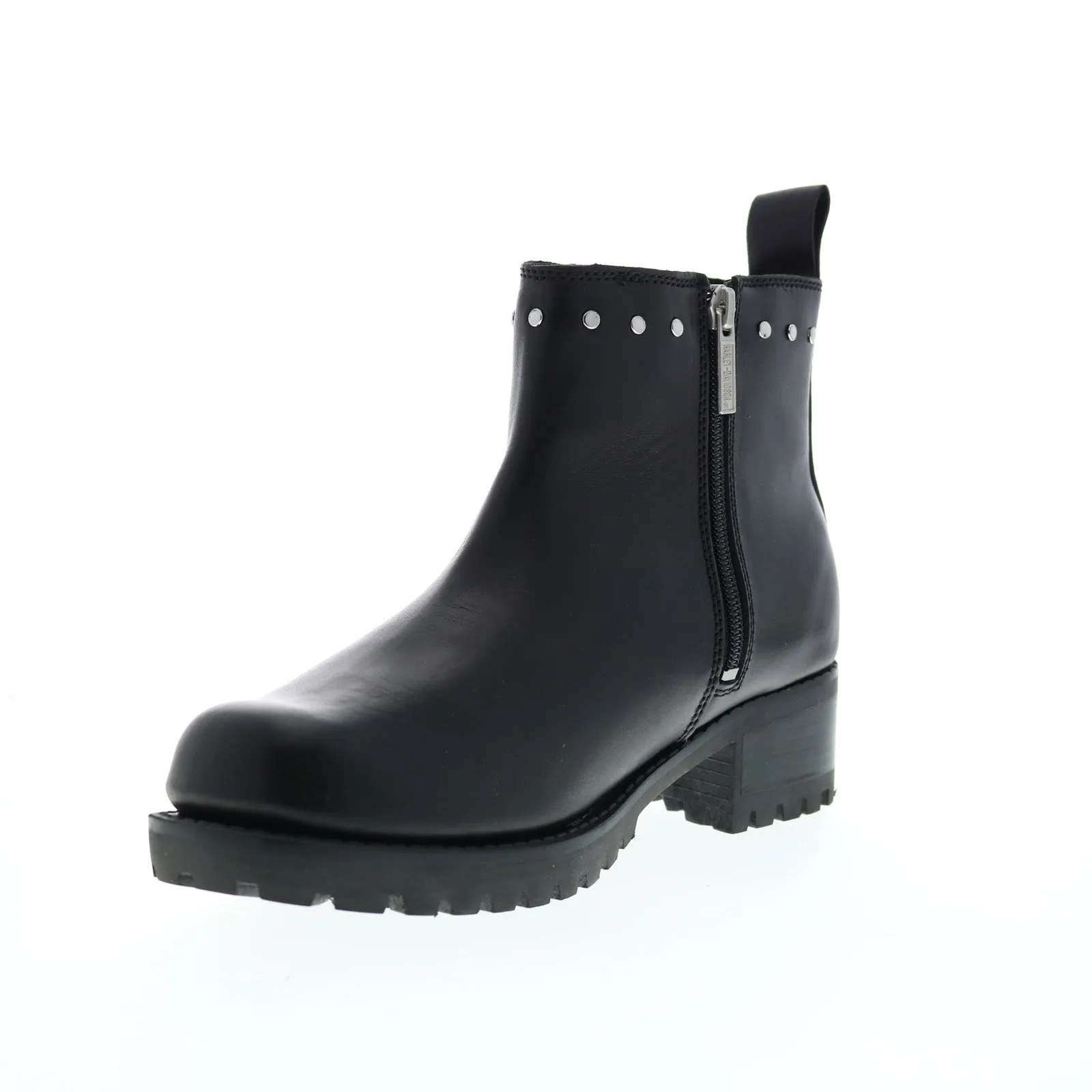 Office Worker Harley-Davidson Ashby Pull On D84717 Womens Black Leather Motorcycle Boots