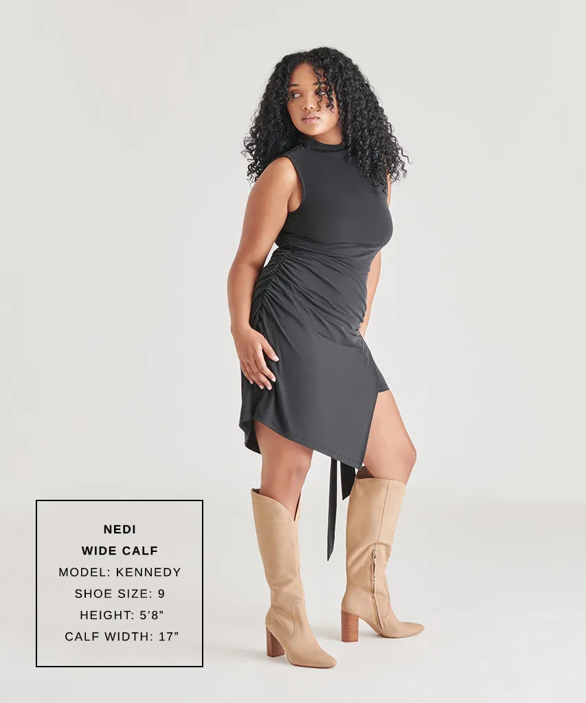 NEDI WIDE CALF BOOTS DUNE NUBUCK Memory Foam Farmer