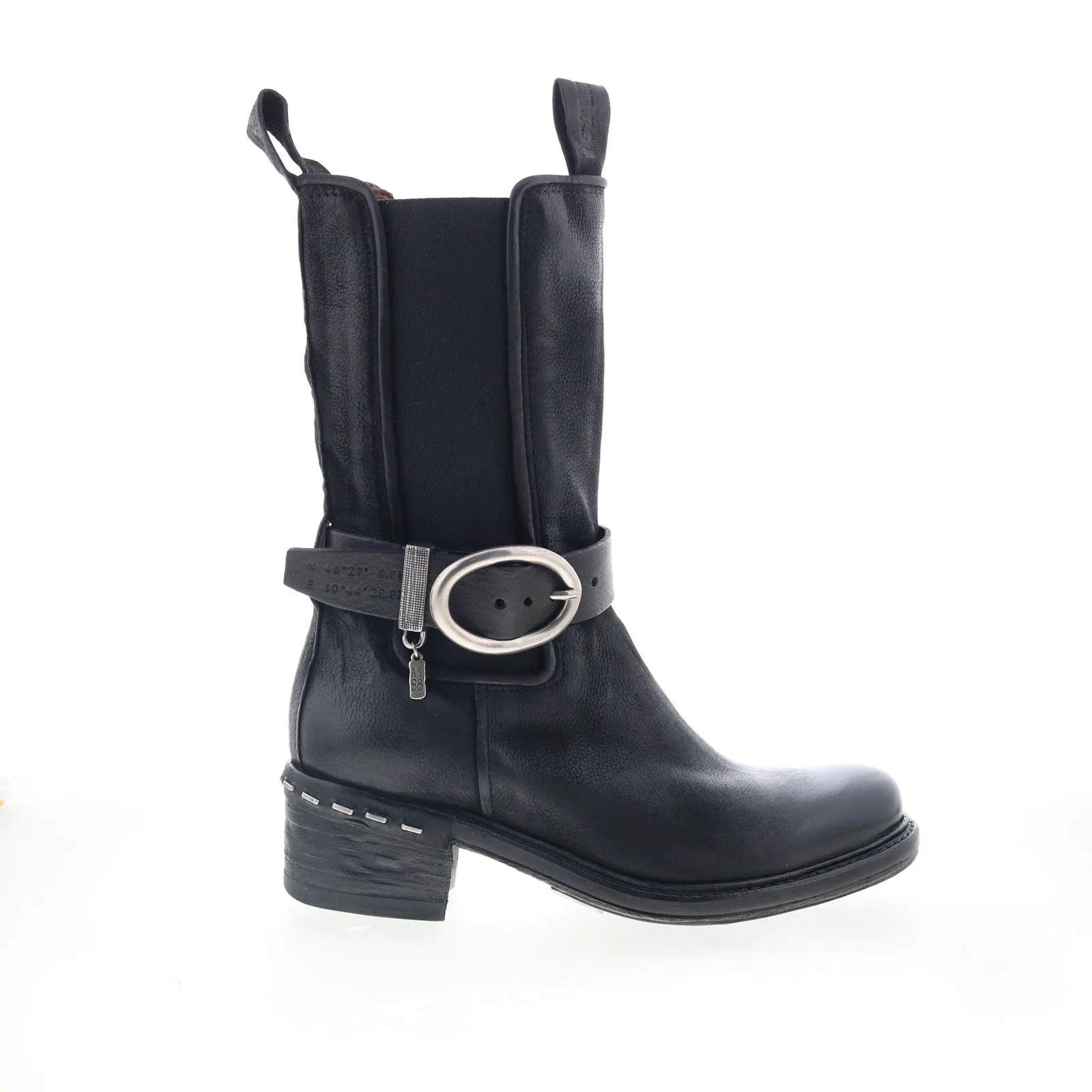 High-Top Style City Utility A.S. 98 Nayden A63201-201-6002 Womens Black Leather Casual Dress Boots