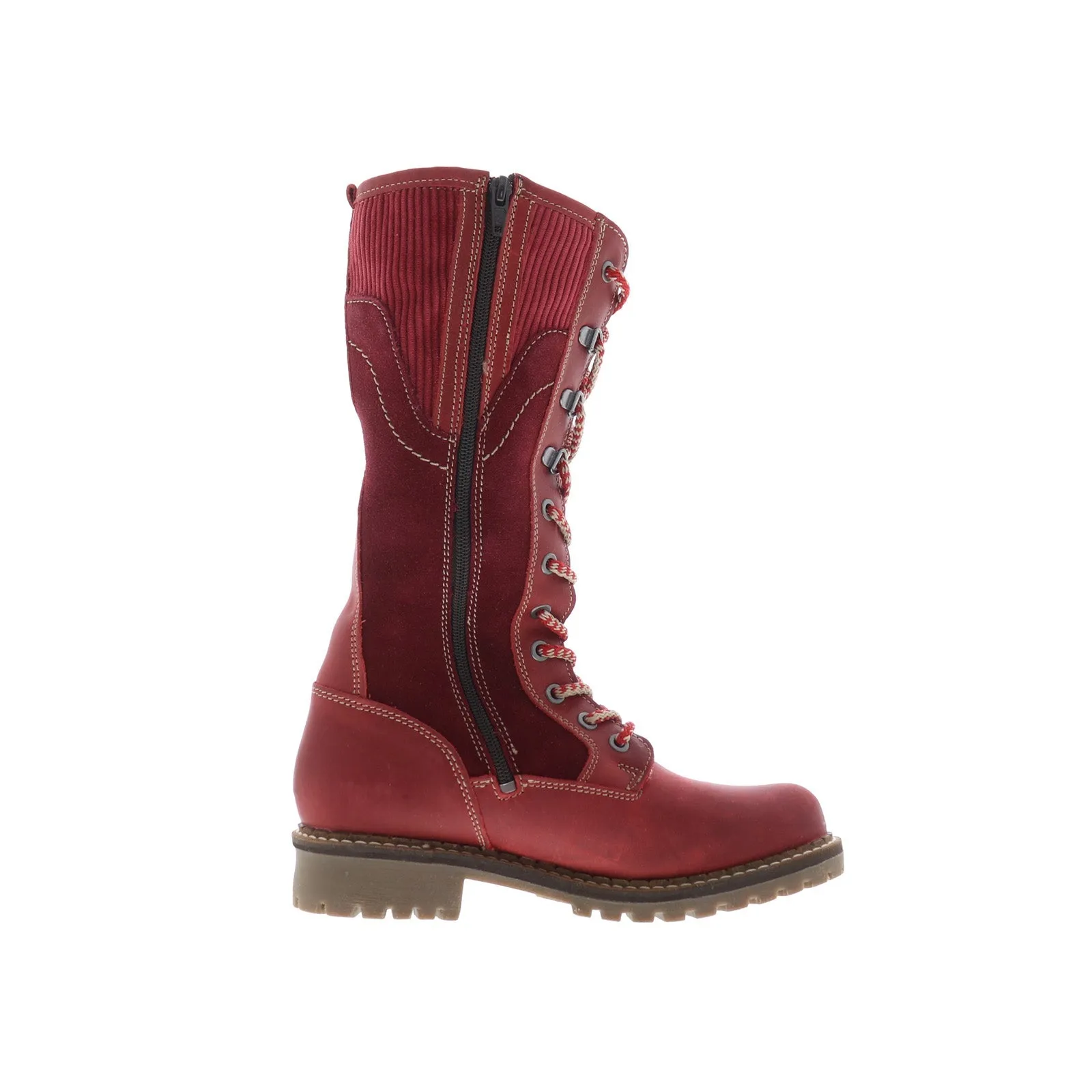 Stain Resistant Winter Scene Bos. & Co. Harrison Womens Red Suede Lace Up Casual Dress Boots