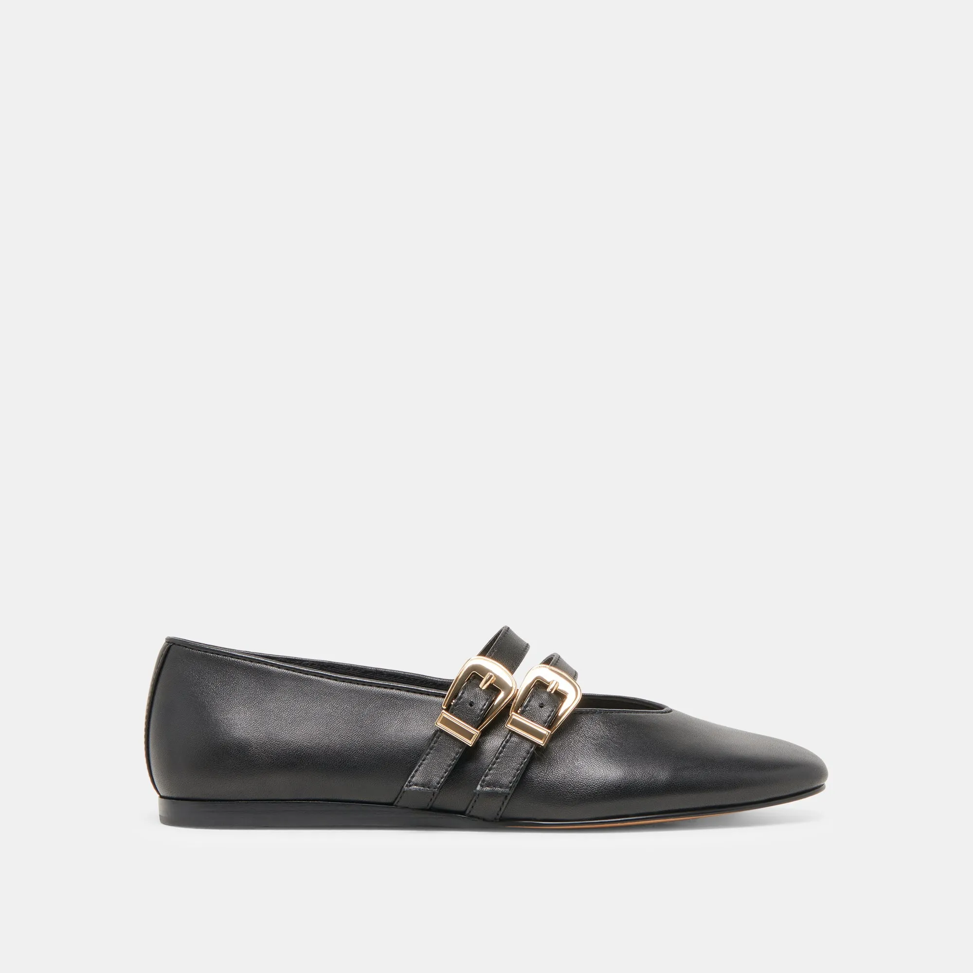 BAYLEE BALLET FLATS BLACK LEATHER Teacher Wear Cozy Comfort
