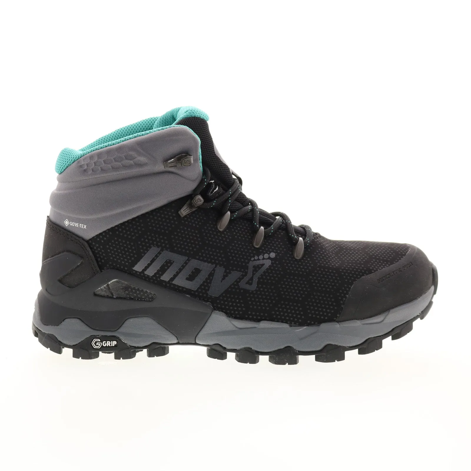 Lightweight Design Model Inov-8 Roclite Pro G 400 GTX 000951-BKTL Womens Black Canvas Hiking Boots