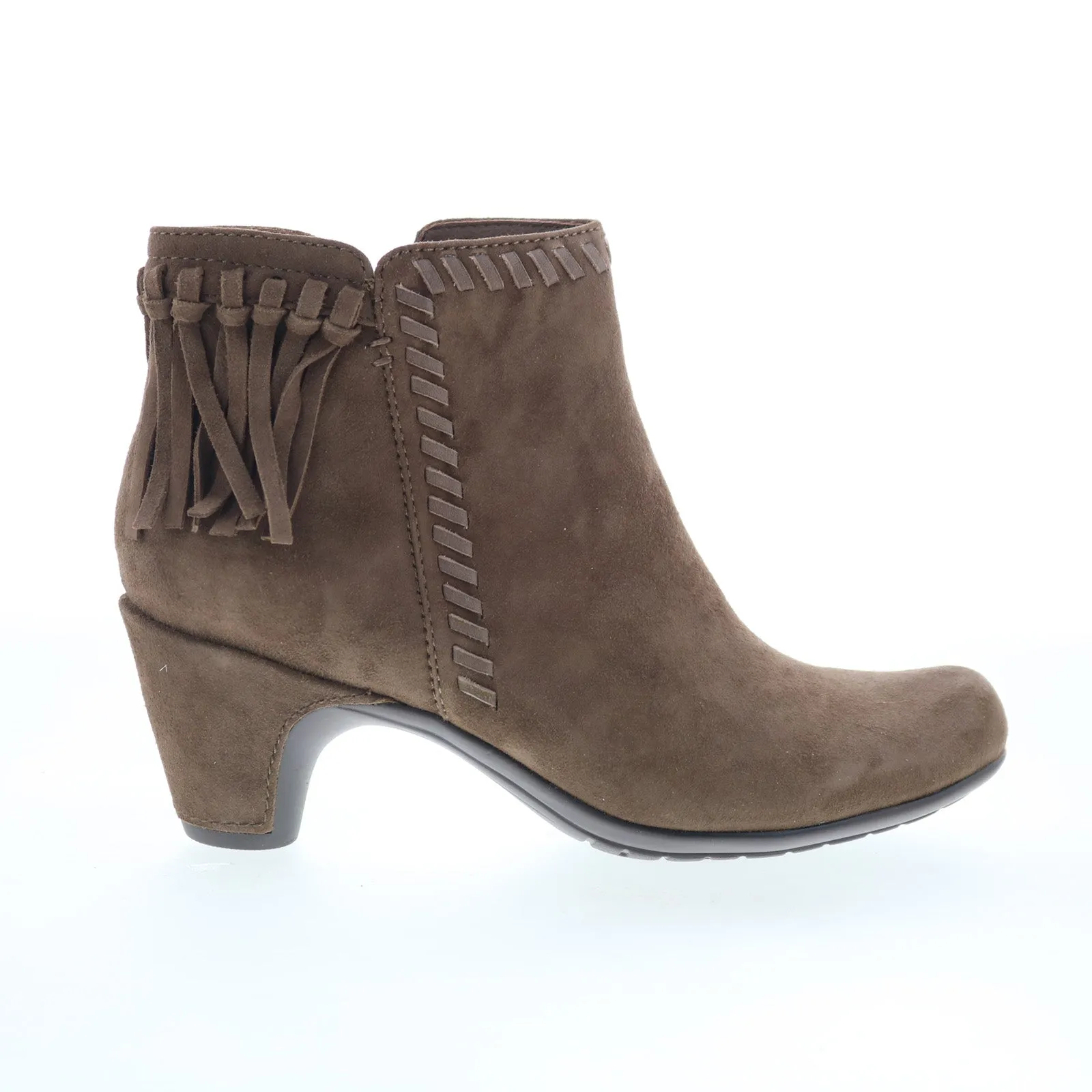 Narrow Fit Adjustable buckle Earthies Zurich 801635WSDE Womens Brown Suede Zipper Ankle & Booties Boots
