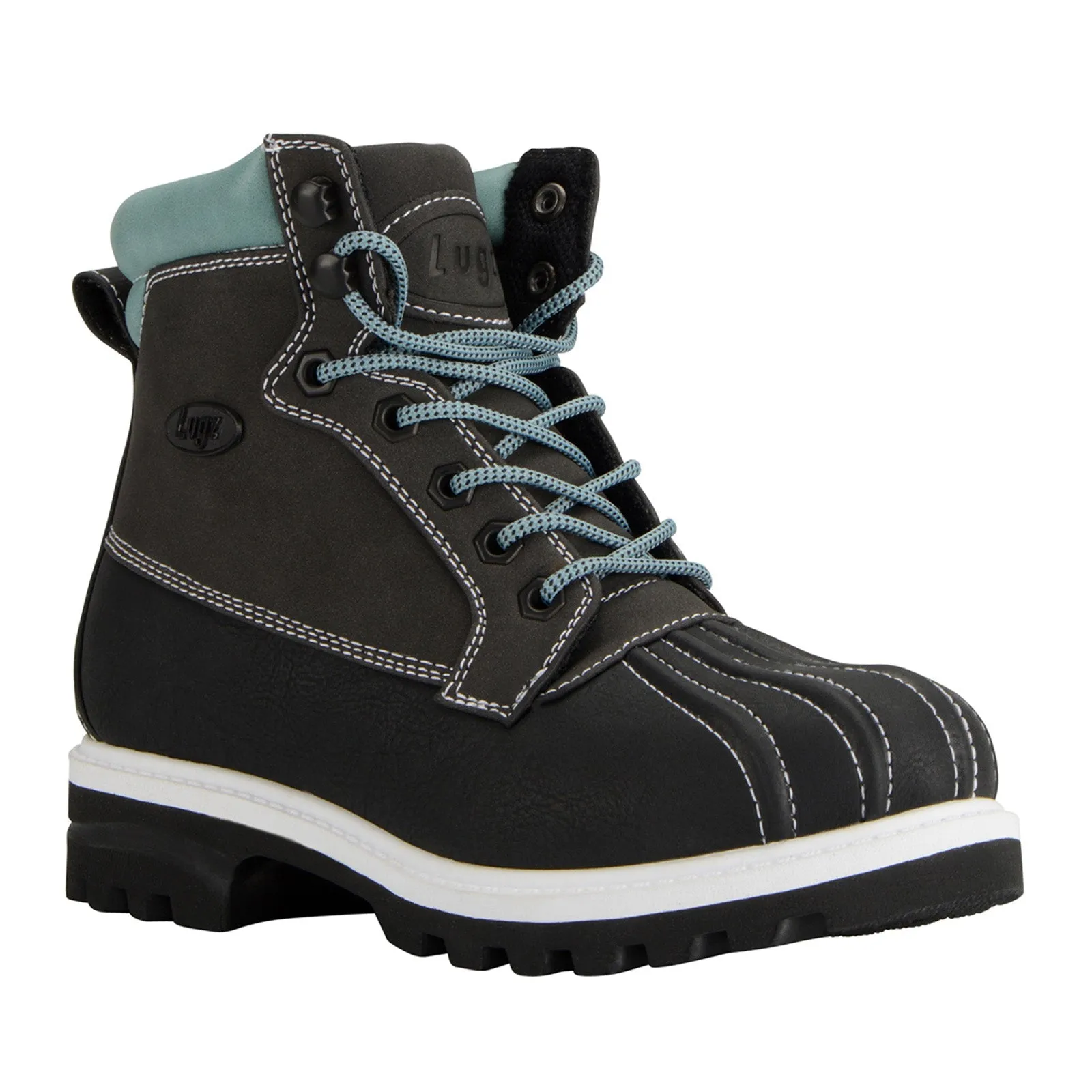 Slip Resistant Quality Design Lugz Mallard WMALLGV-0100 Womens Black Synthetic Lace Up Casual Dress Boots