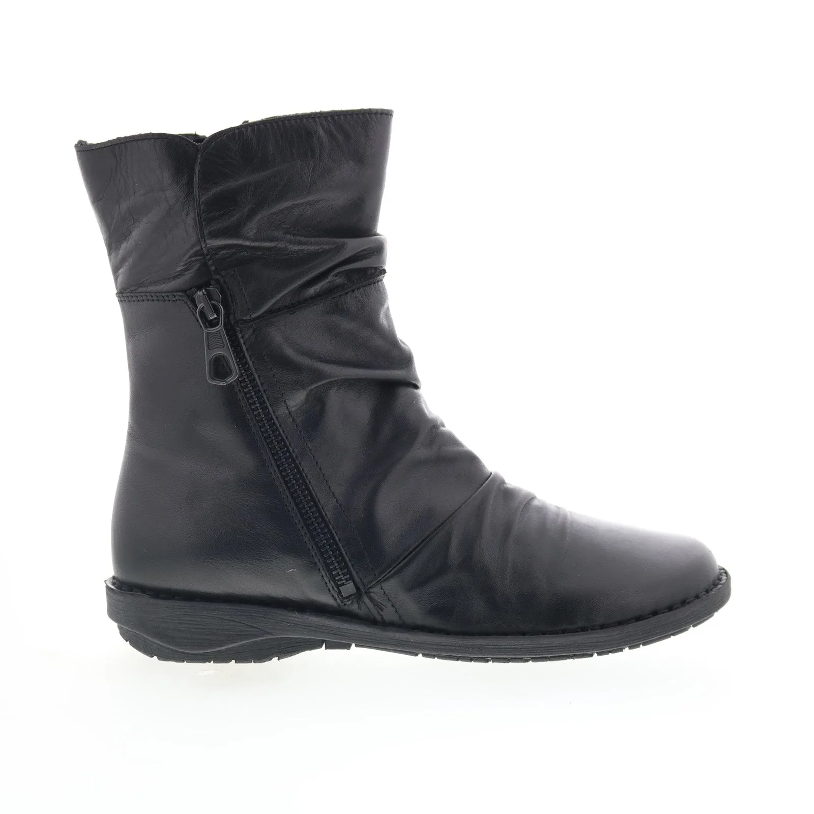 Miz Mooz Pettra Womens Black Leather Zipper Casual Dress Boots High Quality