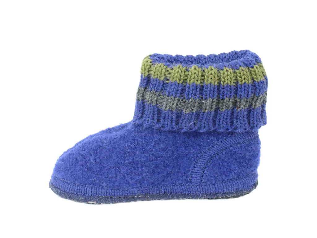 Chic Fit Shine Bright Haflinger Children's slippers Paul Ink Blue