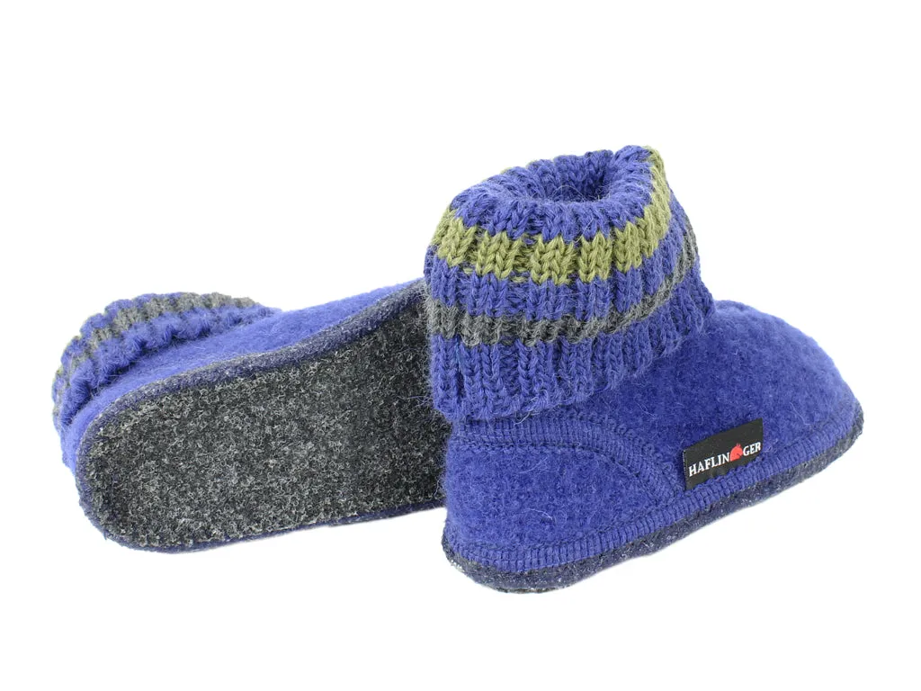 Haflinger Children's slippers Paul Ink Blue Match Fit
