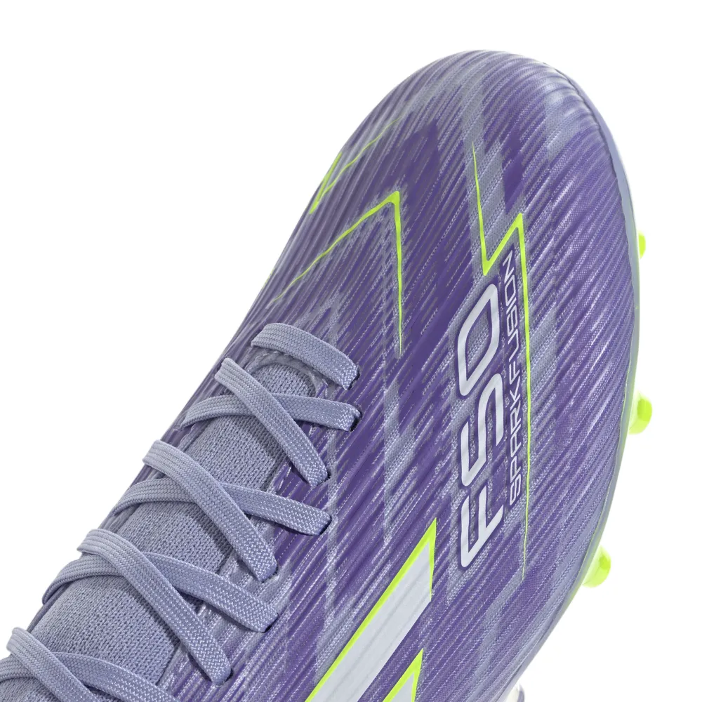 Adidas F50 Women's Sparkfusion League FG/AG Football Boots (Violet Tone/Lucid Lemon/Purple Rush) narrow-fit