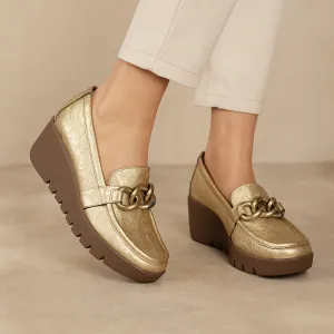 BRESLEY PARKER GOLD WAXY Art Tour Trendy Slip-on Footwear