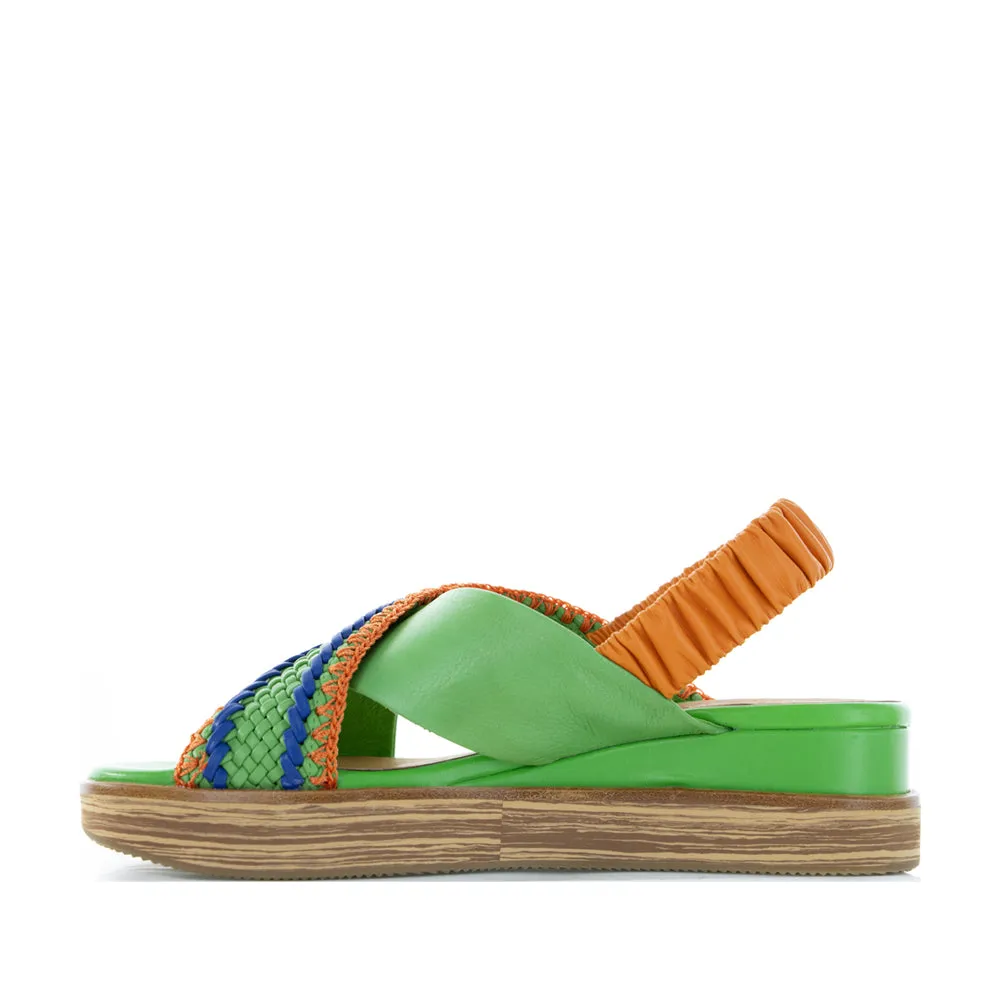 BRESLEY DEBACLE GREEN MULTI women's medium Leather Sole