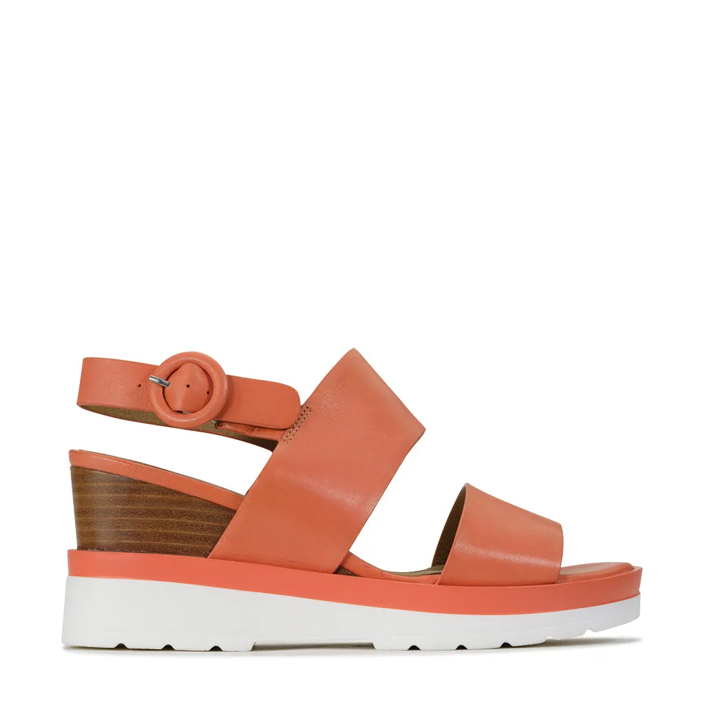 Soft Lining Comfortable Cushioning JADES LEATHER WEDGE SANDAL